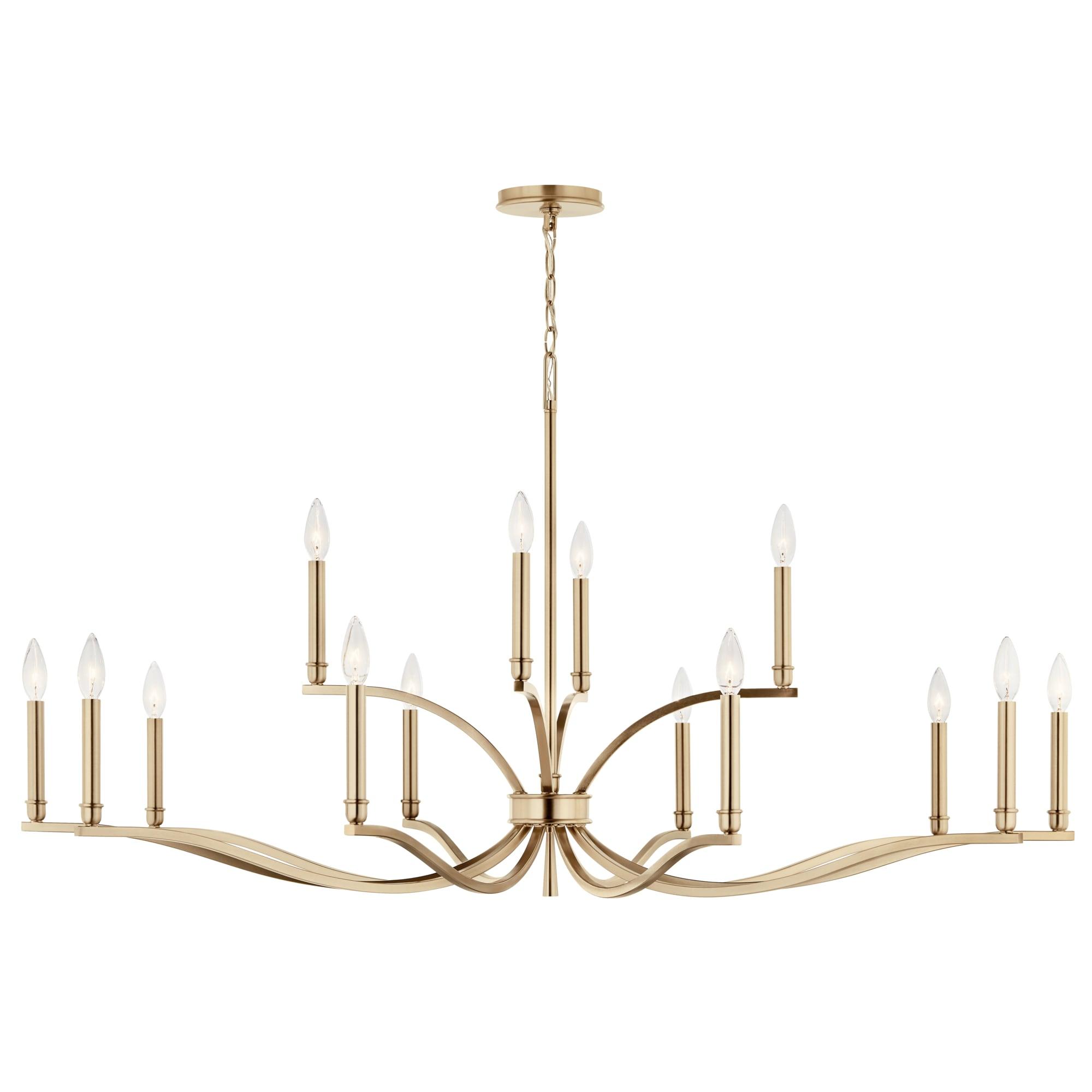 Champagne Bronze 14-Light 2-Tier Candle Chandelier