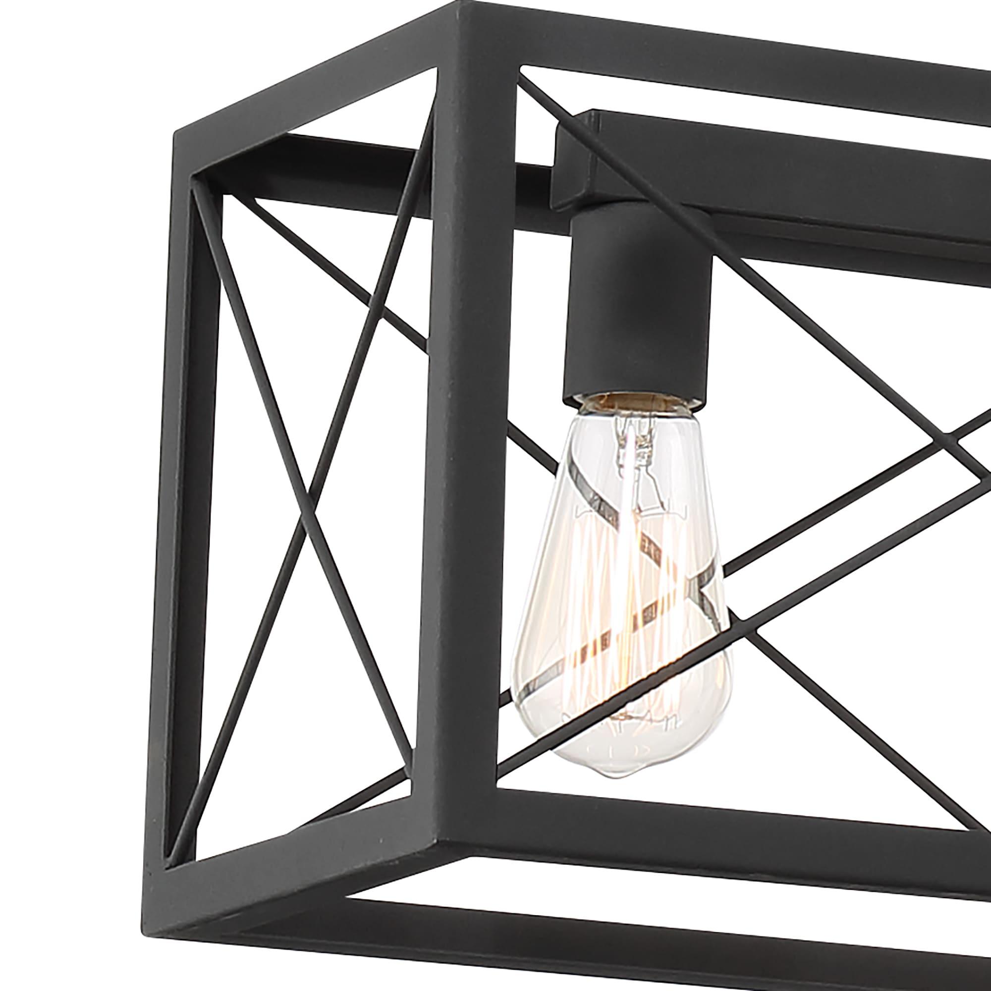 ACROMA Kiro 7-light Farmhouse 48In Linear Chandelier Industrial Rectangle Dining Lighting with UL certified Aged Zinc