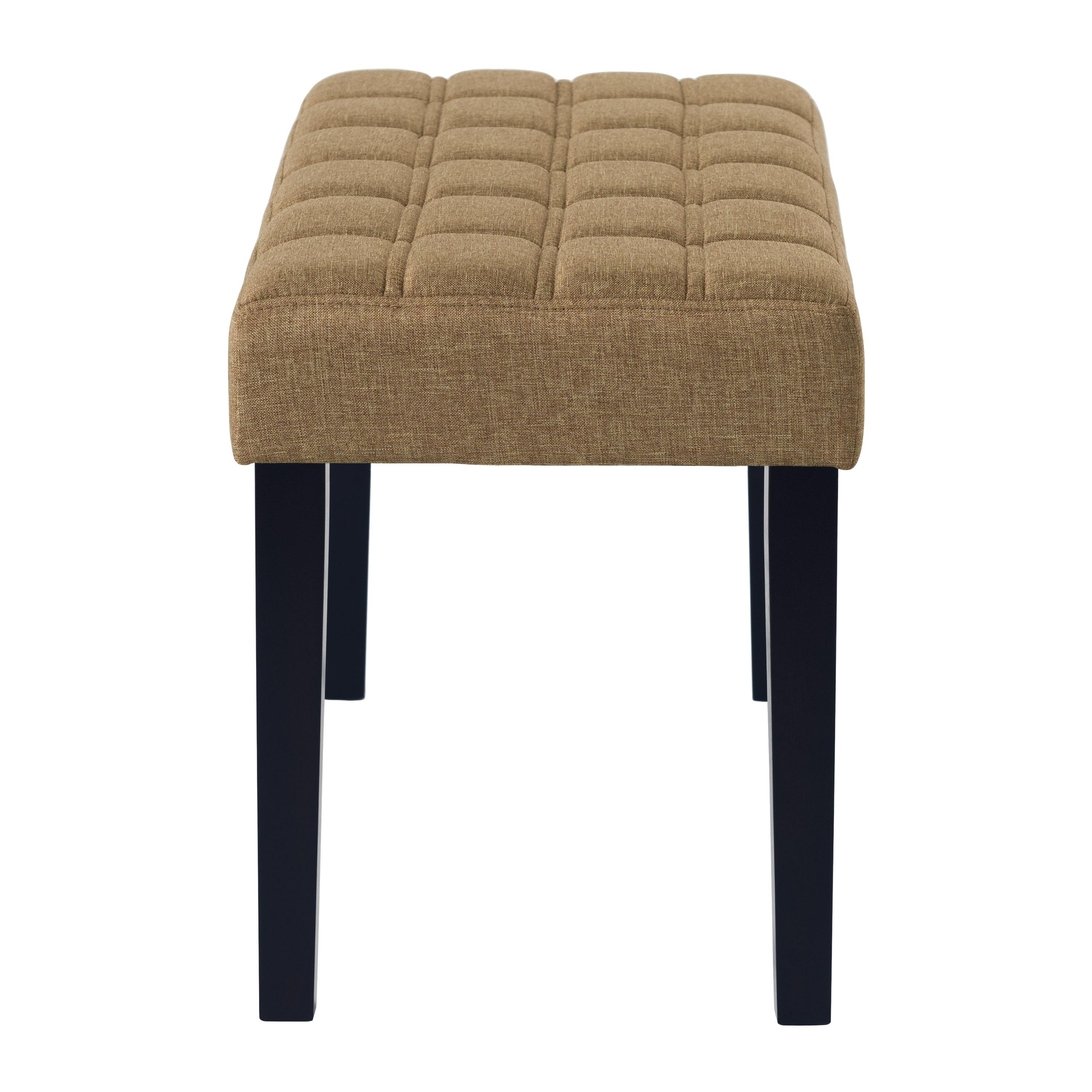 California Fabric Tufted Bench Beige - CorLiving