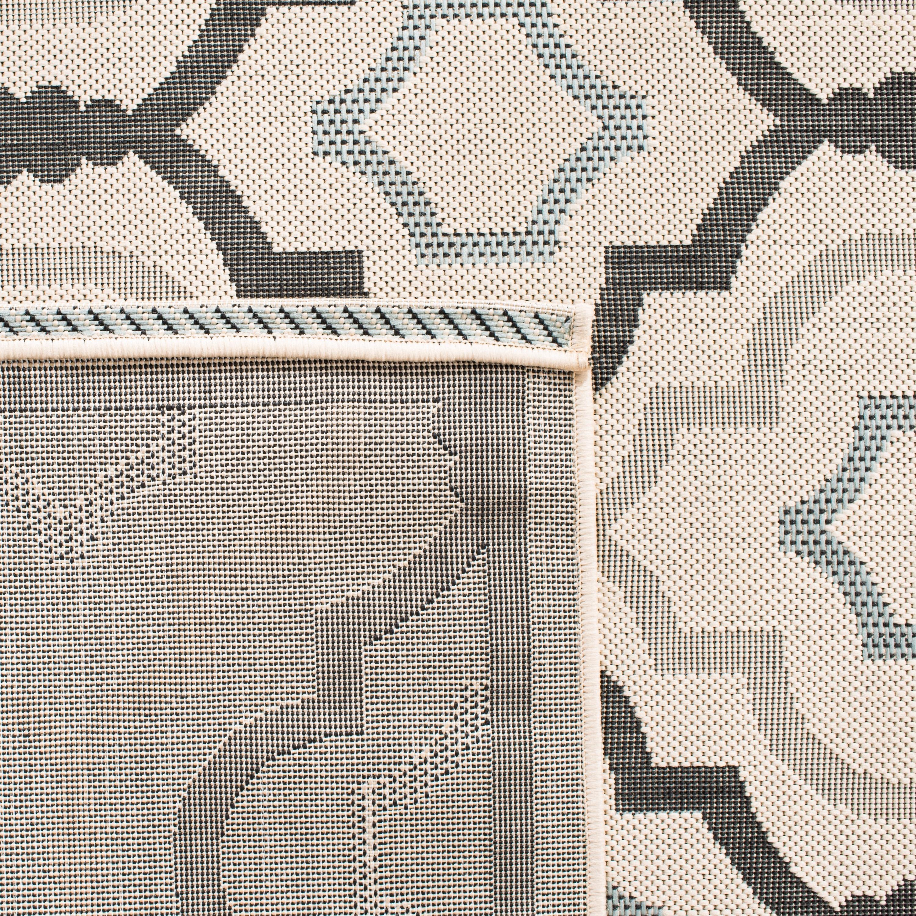 Courtyard CY7938 Power Loomed Indoor and Outdoor Runner Rug - Ivory/Black - 2'3"x12' - Safavieh