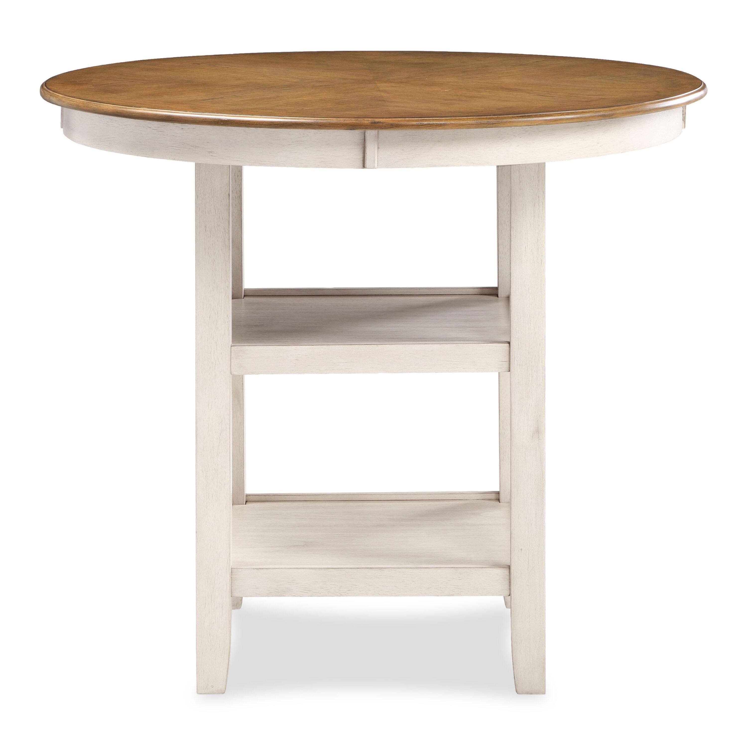New Classic Furniture Cori 5-Piece Solid Wood Counter Dining Set in Brown/White