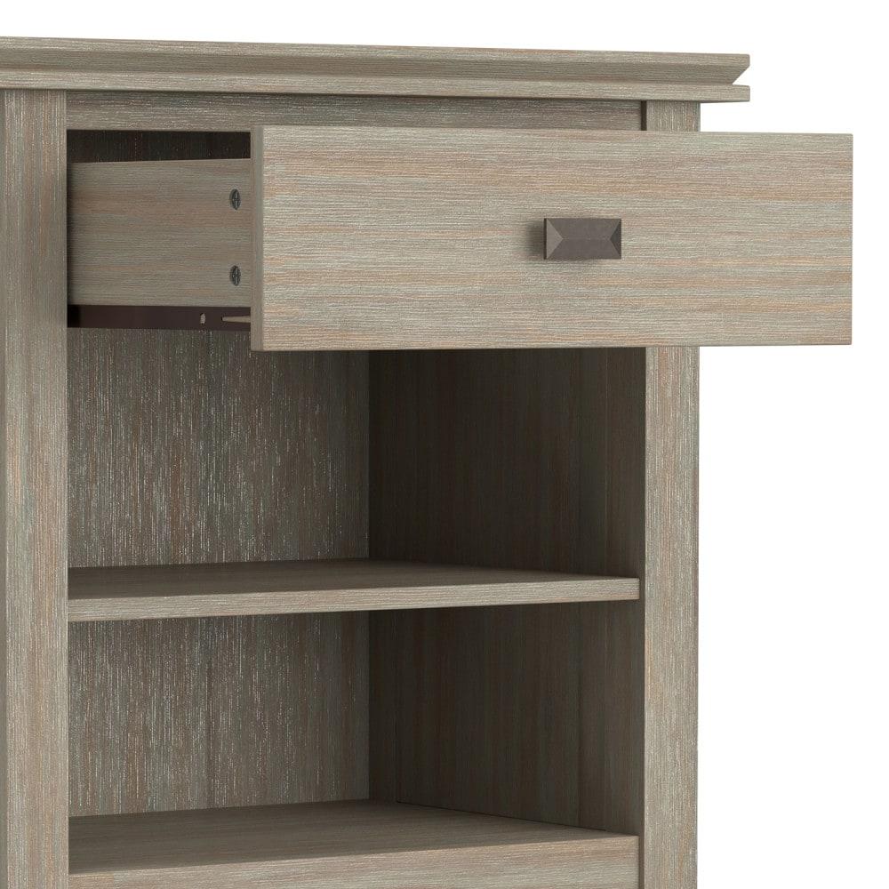 Simpli Home Artisan 24"W Solid Wood Nightstand with Drawer and Shelves
