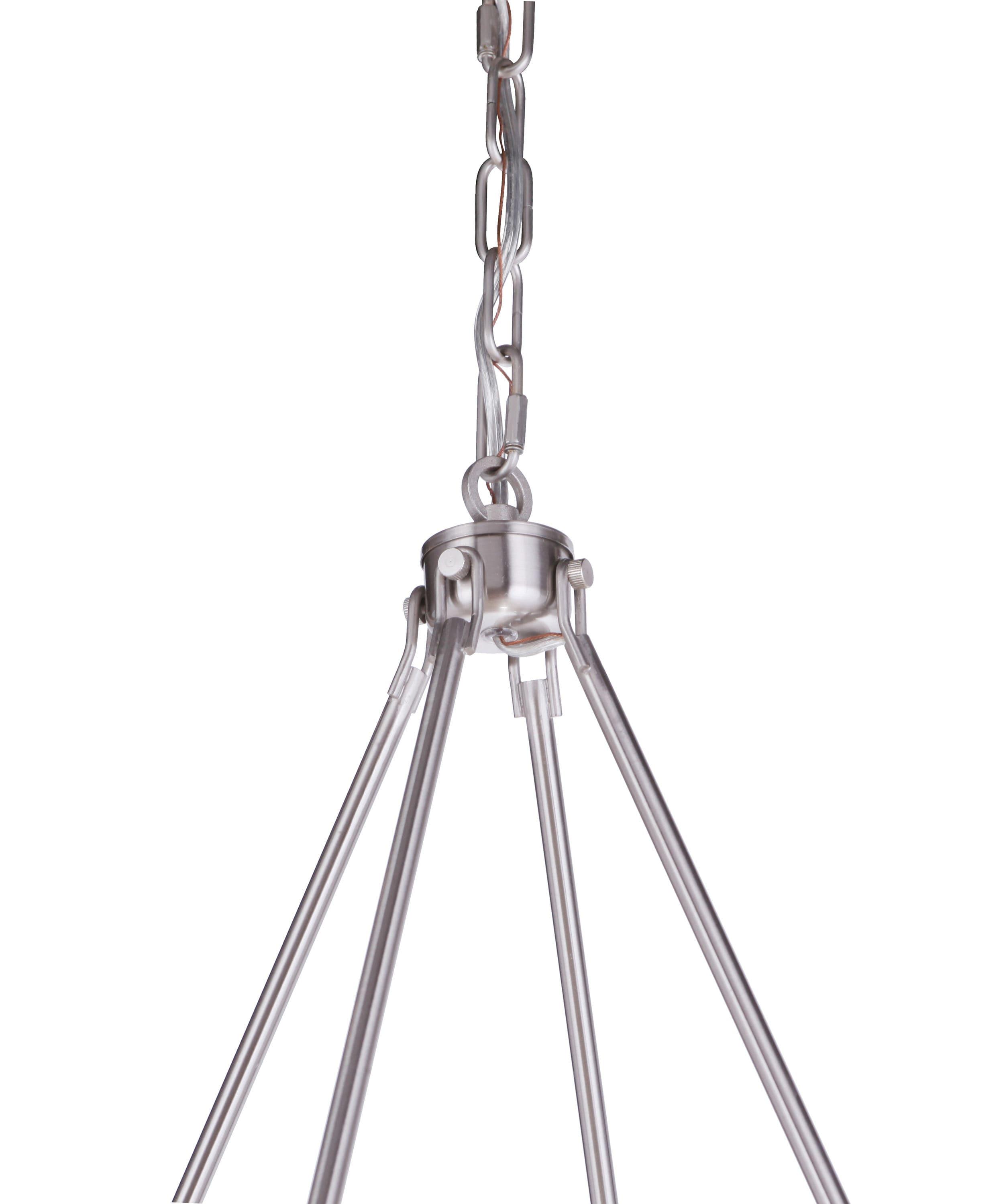 Larrson 8-Light Brushed Polished Nickel Finish Transitional Chandelier for Kitchen/Dining/Foyer, No Bulbs Included