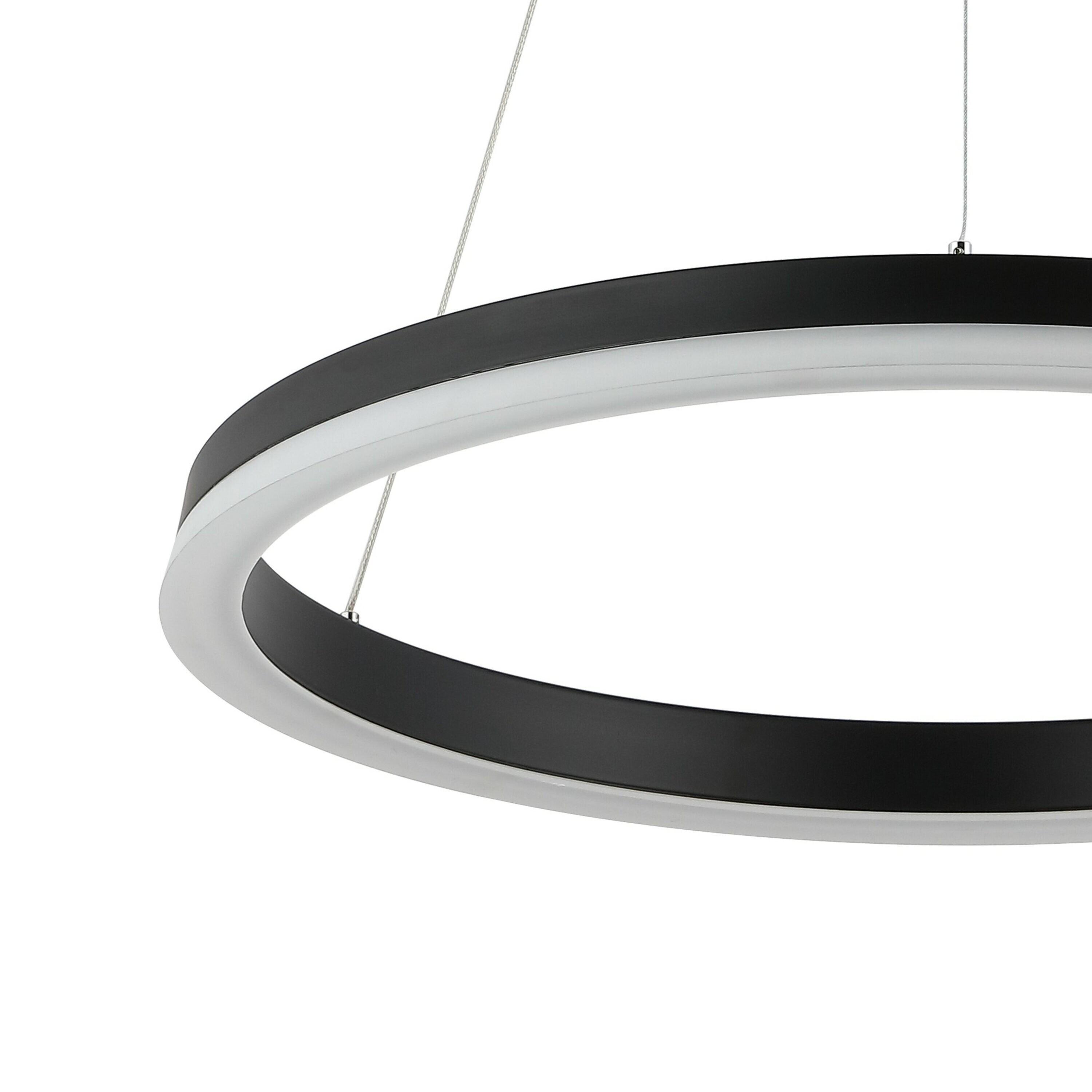 Brice 24" Round Integrated LED Metal Pendant, Matte Black