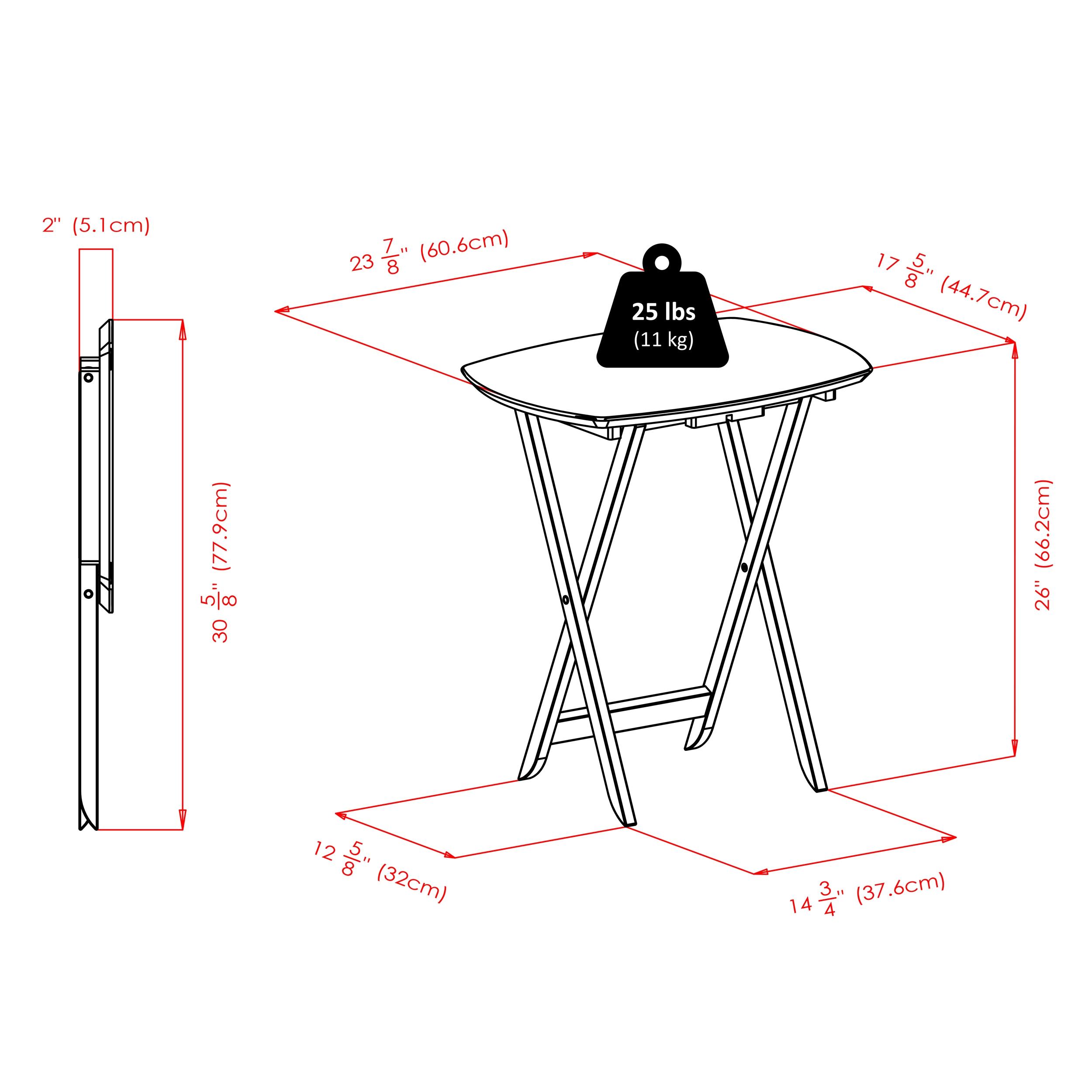 Winsome Set of 4 Single Snack Tables Espresso: Hardwood Folding Tray Table Set, No Assembly Required