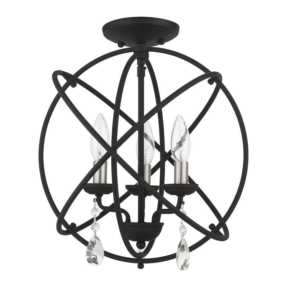 Livex Lighting Aria 3 - Light Chandelier in  Black