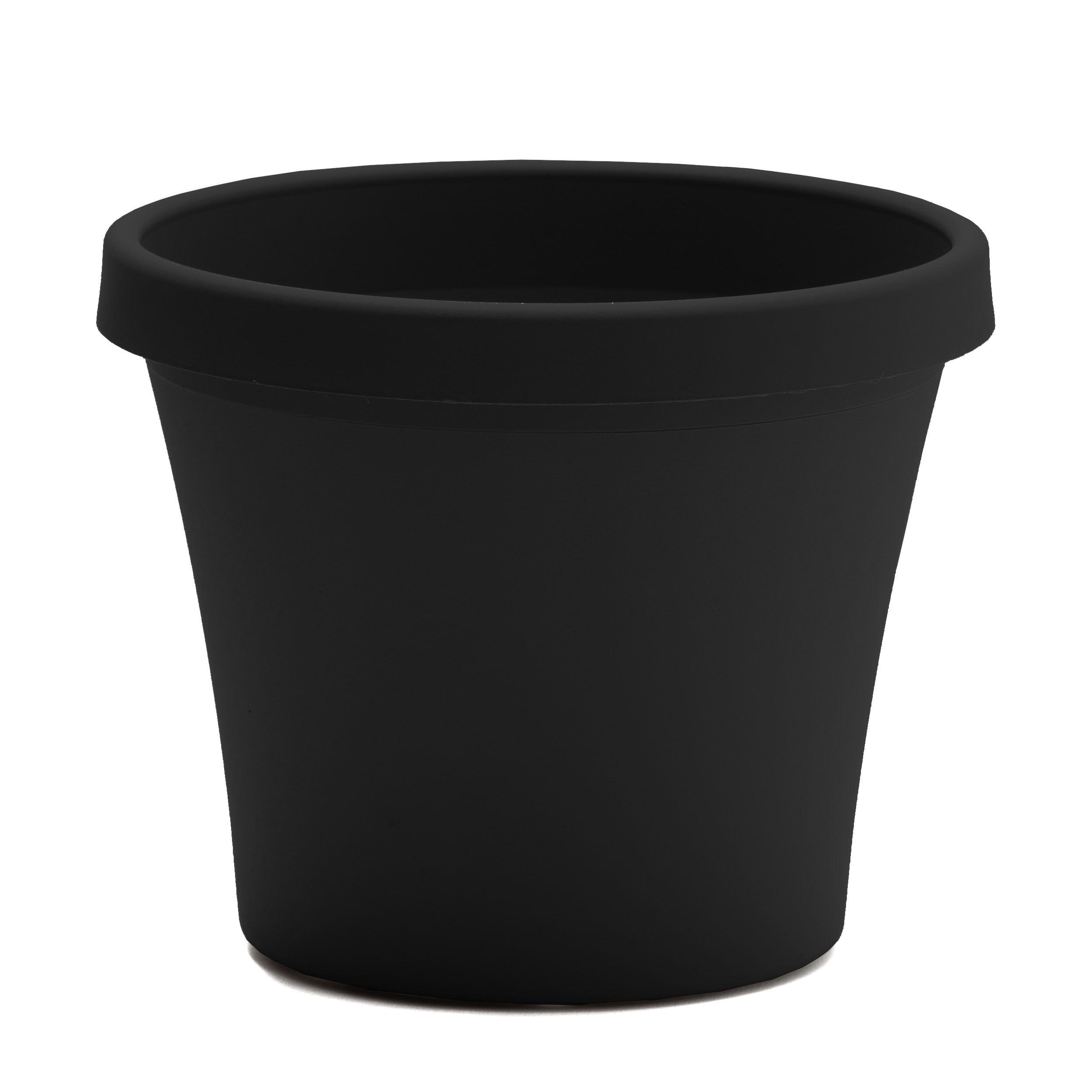 Bloem 14-in Terra Round Resin Planter - Black (Saucer Not Included)