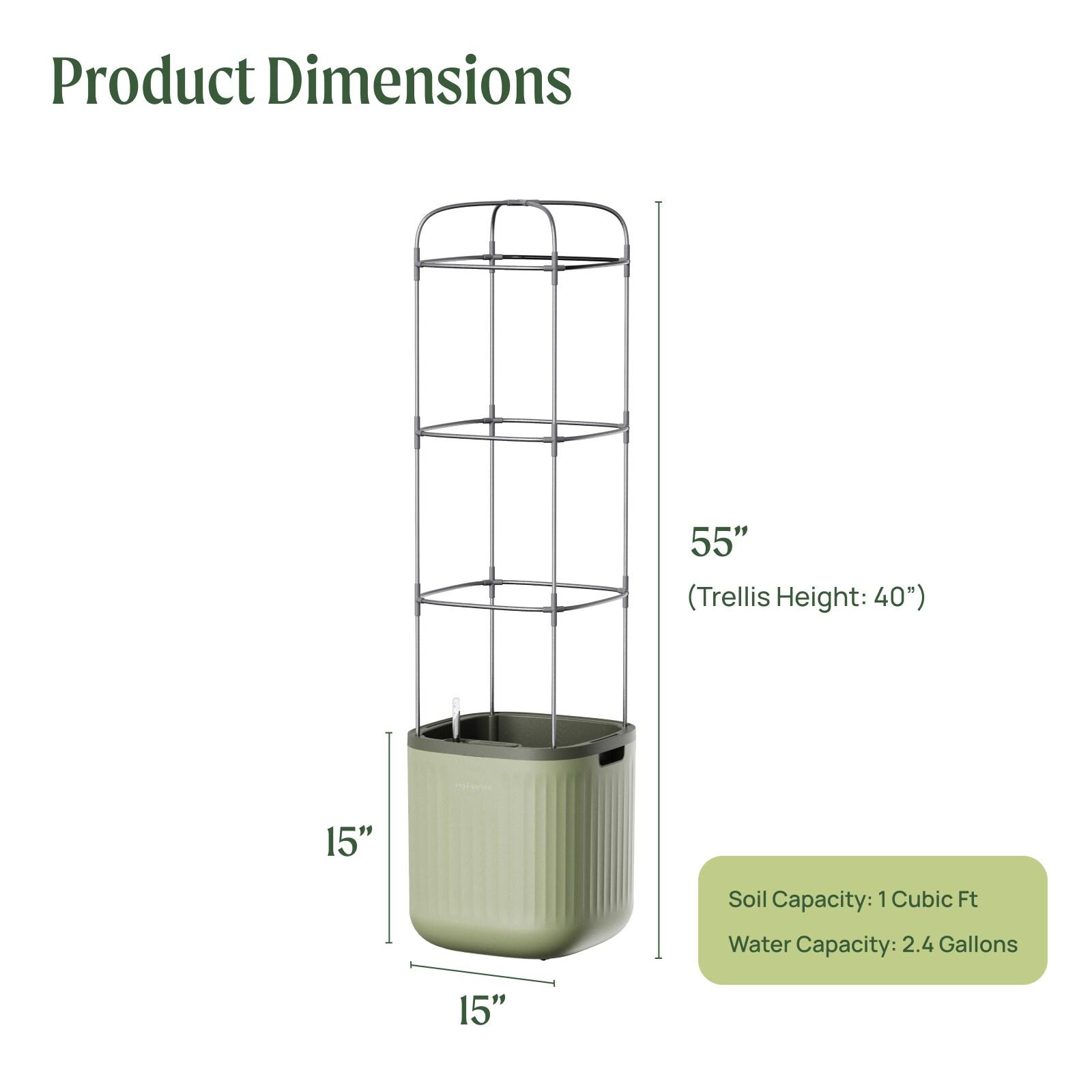 Vego Garden Mini Tomato Plastic Outdoor Pot Planter with Trellis