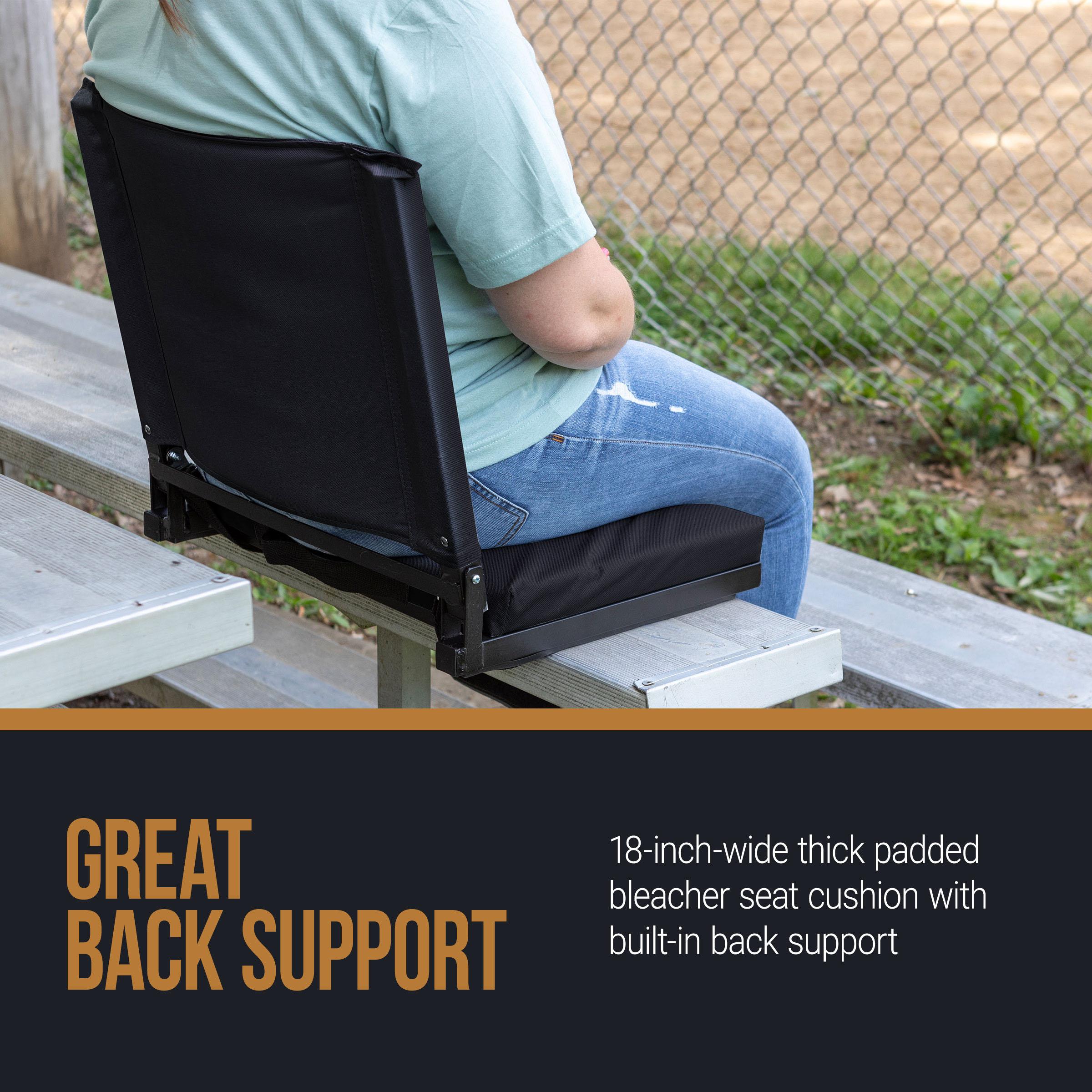 Home-Complete Bleacher Seat Stadium Cushion, Black