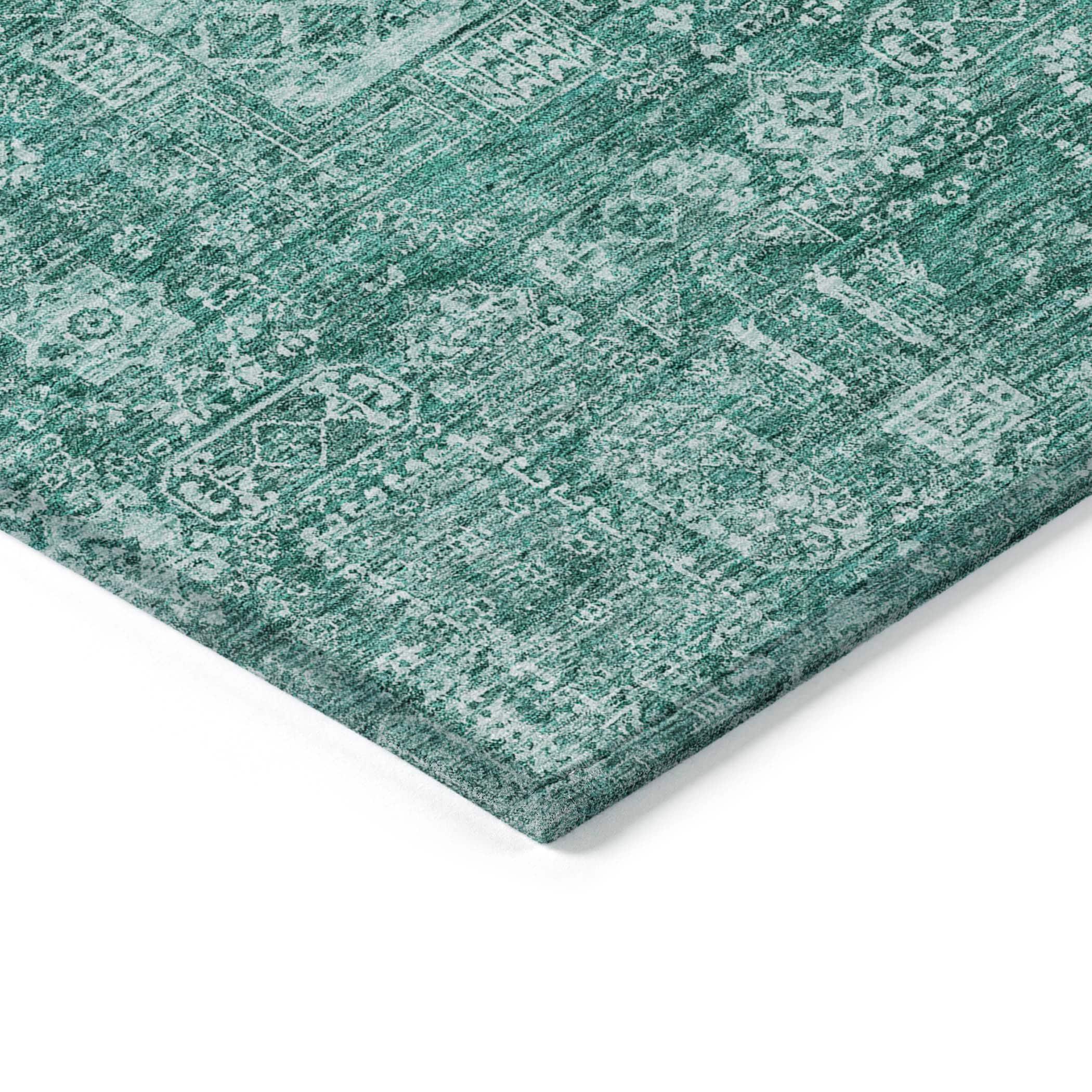 Addison Rugs Machine Washable Indoor/ Outdoor Chantille Traditional Vintage Rug Teal - 2'6" x 3'10"