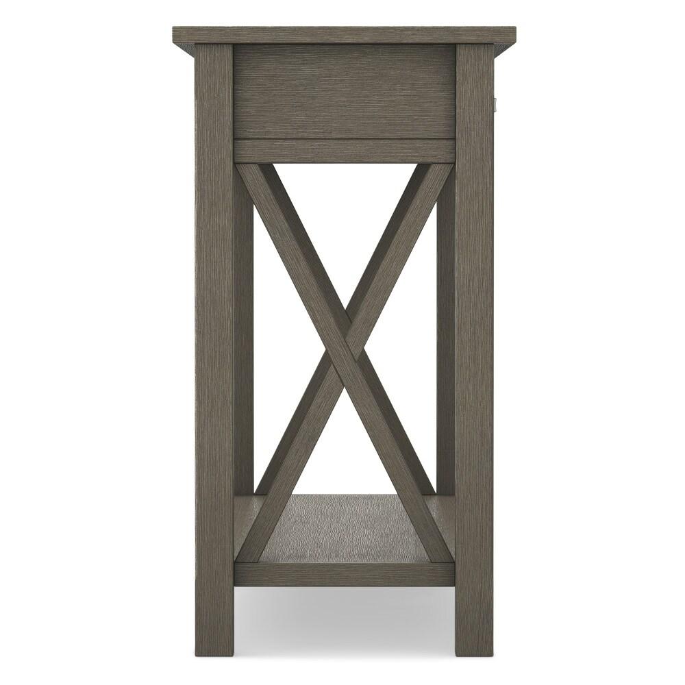 Simpli Home Kitchener 47"W Solid Wood Contemporary Storage Console Table with 2 Drawers and Bottom Storage Shelf