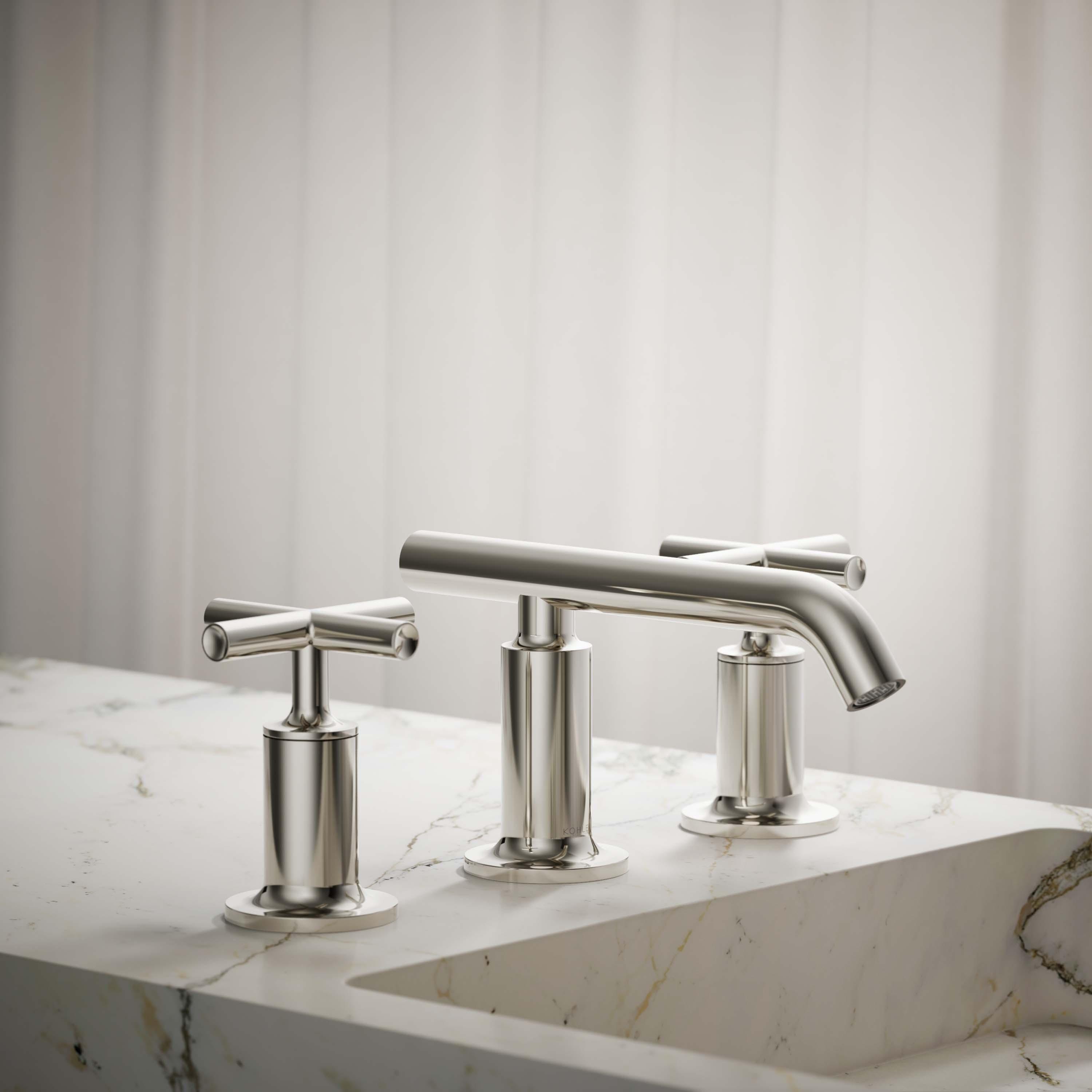 Purist® Widespread Bathroom Sink Faucet with Low Cross Handles and Low Spout