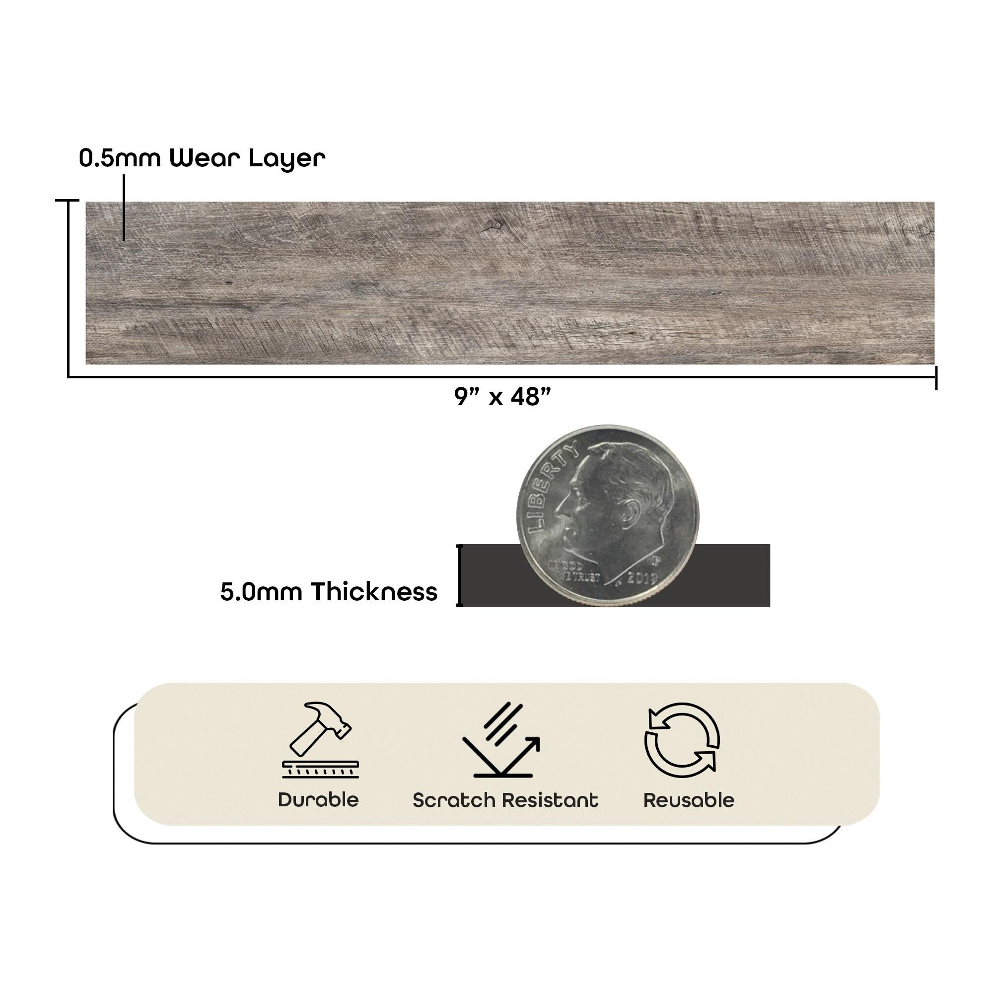 Achim Importing Co Flex Flor™ Looselay 5mm Thick 9'' W x 48'' L Vinyl Plank