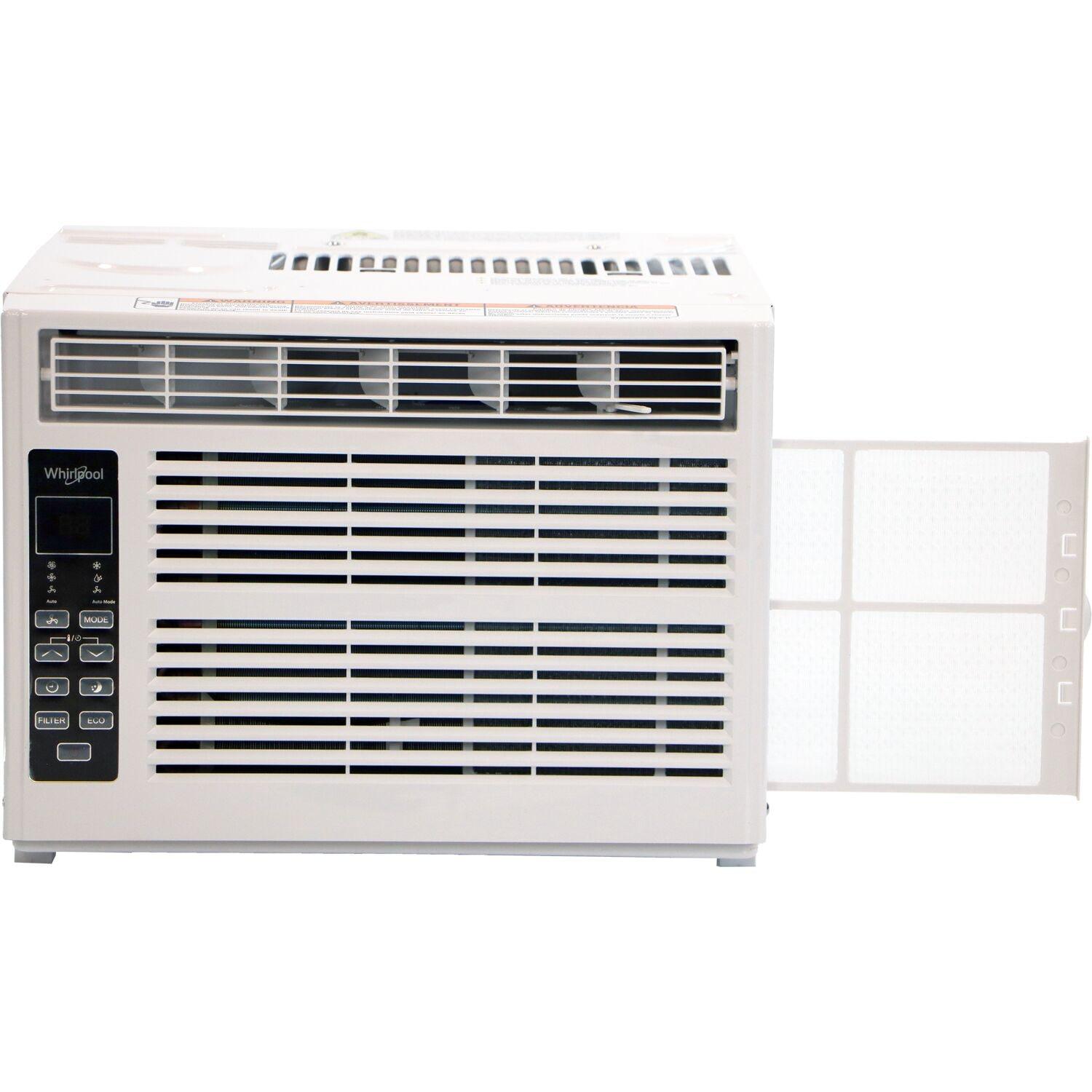Whirlpool 6000 BTU 115V Window Mounted Air Conditioner and Dehumidifier: 3 Speeds, 8-Way Air Control, 200-500 sq. ft.