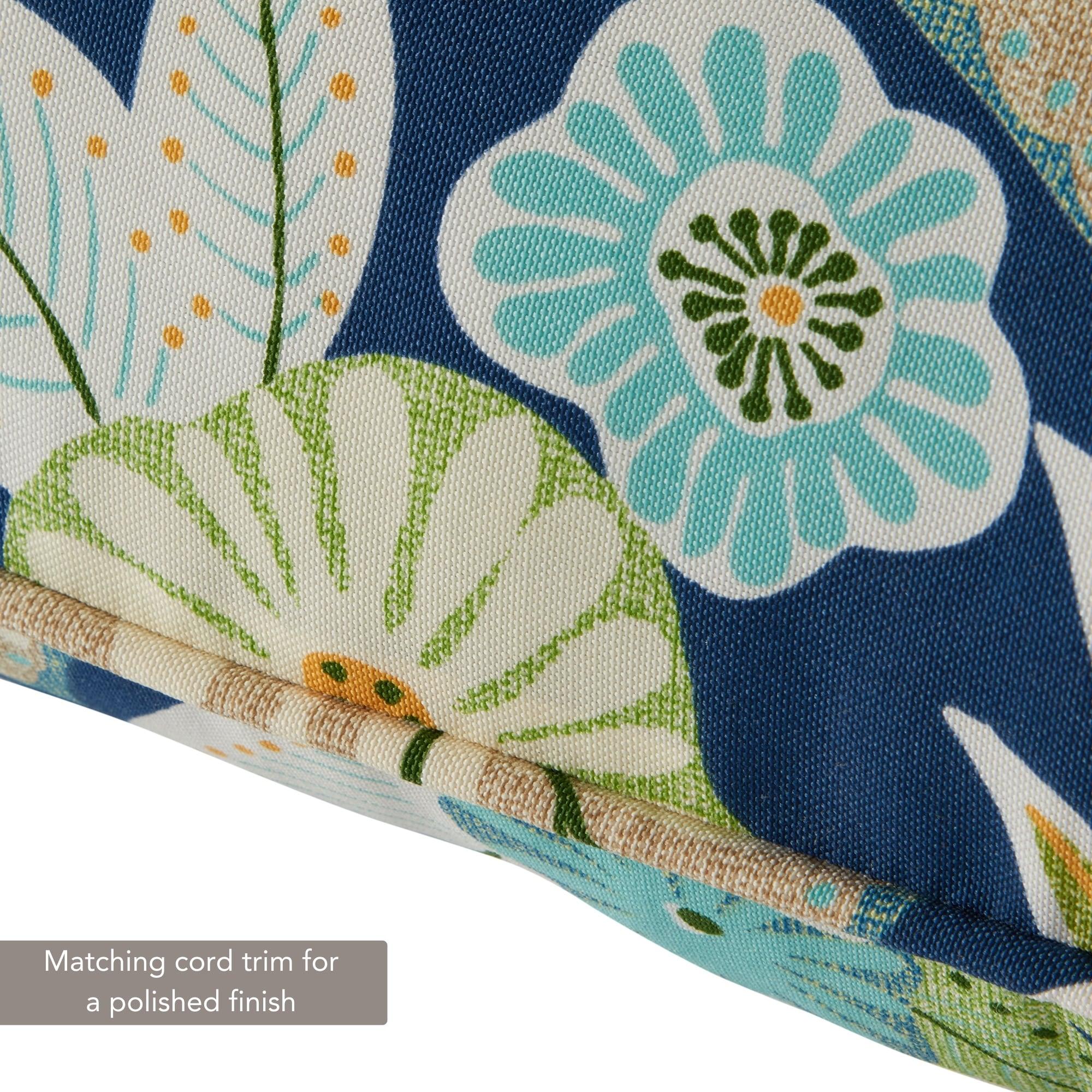 Greendale Home Fashions 2-Piece Marlow Blue Floral 24"W Premium Deep Seat Cushion Set