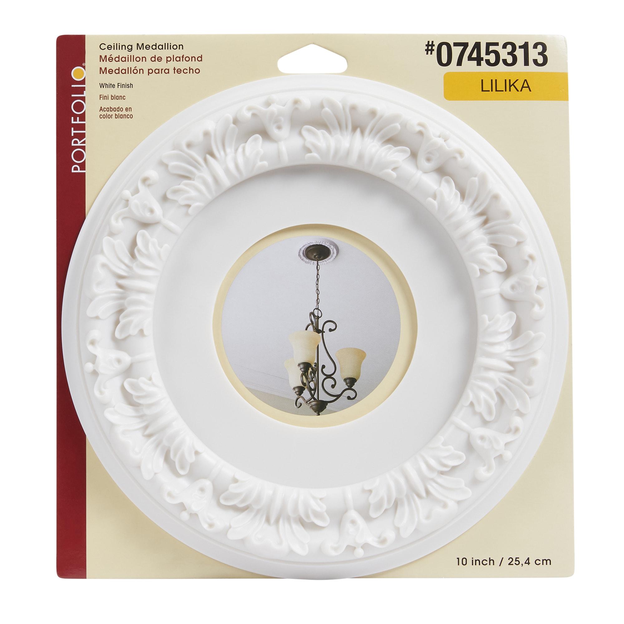 allen + roth 10-Inches W x 10-Inches L Traditional White Composite Whole Ceiling Medallion