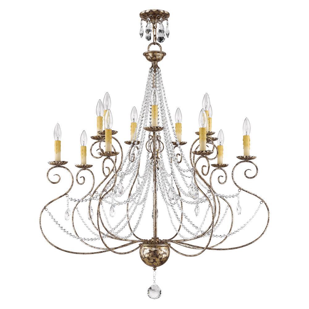 Isabella European Bronze 14-Light Crystal Chandelier