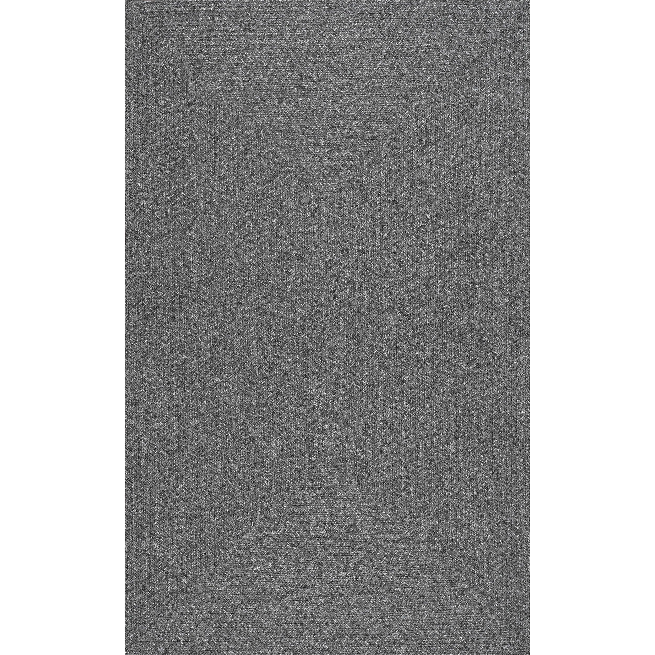 nuLOOM Wynn Braided Indoor/Outdoor Charcoal 2' x 3' Casual Area Rug