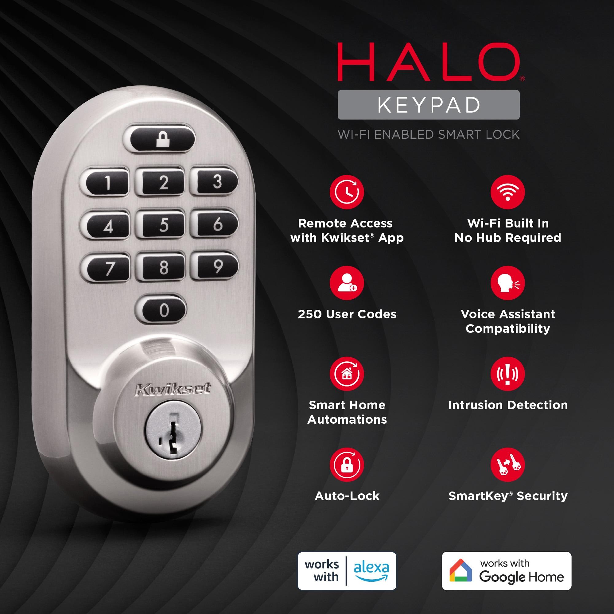 Kwikset 938WIFIKYPD15SMTTPRRCALFD Halo Wi-Fi Smart Lock Keypad Single Cylinder Deadbolt with Smartkey Security