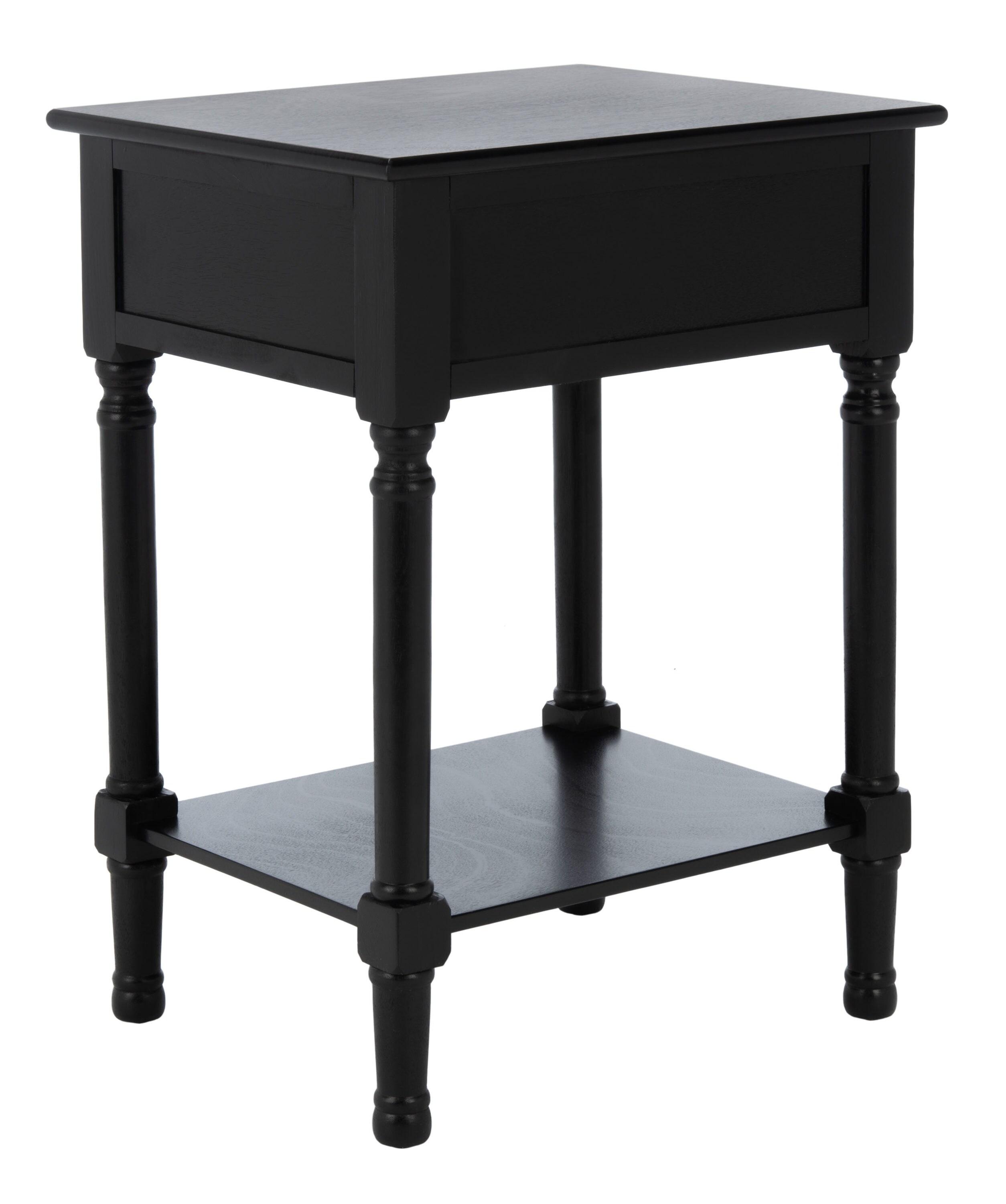 Landers 1 Drawer Accent Table - Black - Safavieh.