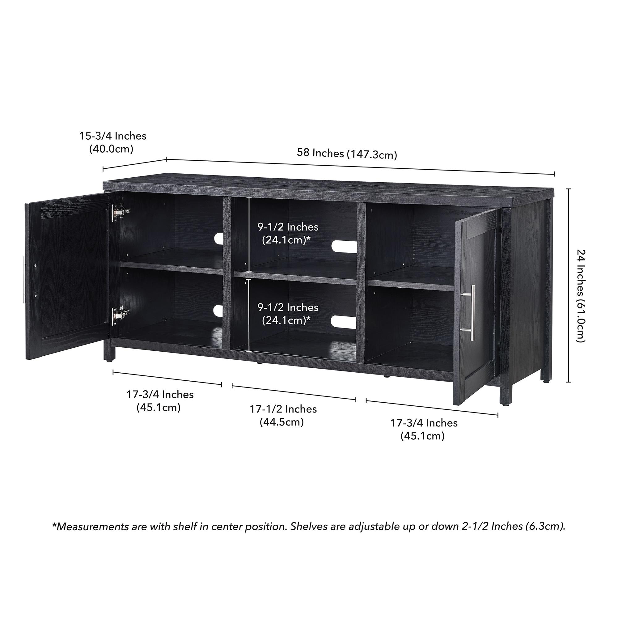 Evelyn&Zoe Strahm Rectangular TV Stand for TV's up to 65", Black Grain