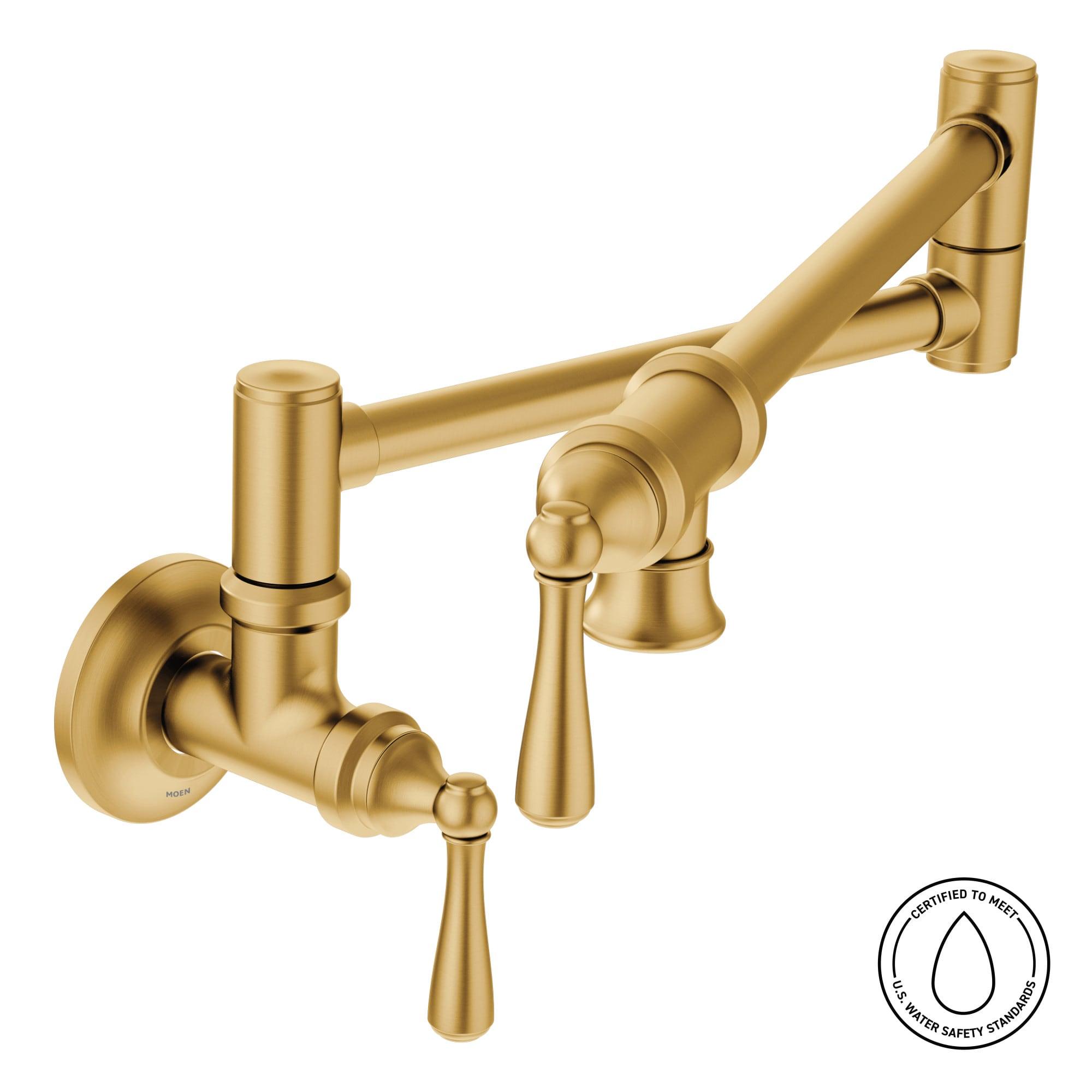 Moen Traditional Wall Mount Swing Arm Folding Pot Filler Kitchen Faucet