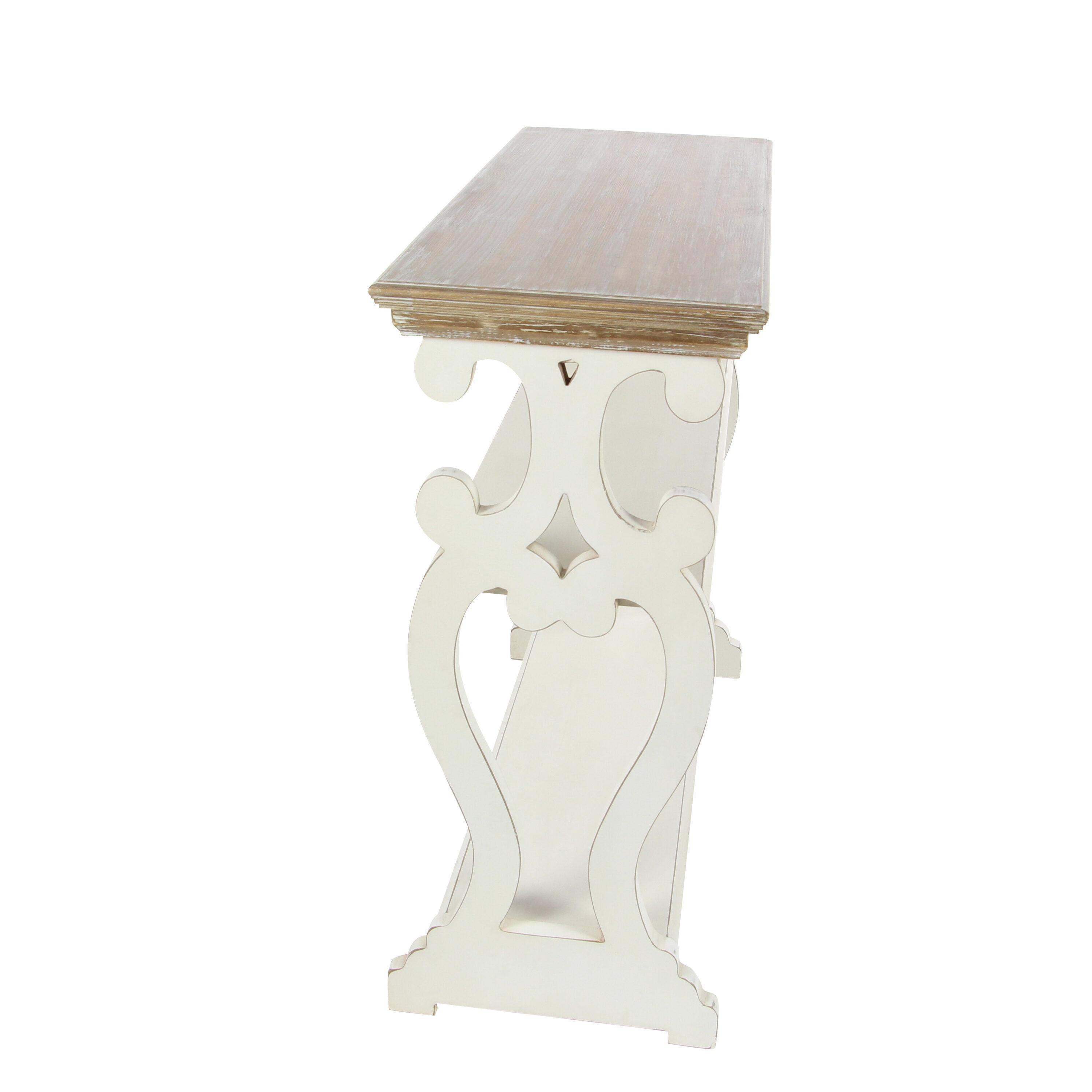 Farmhouse Wood Console Table Off White - Olivia & May: 2-Shelf Design, Tall Profile