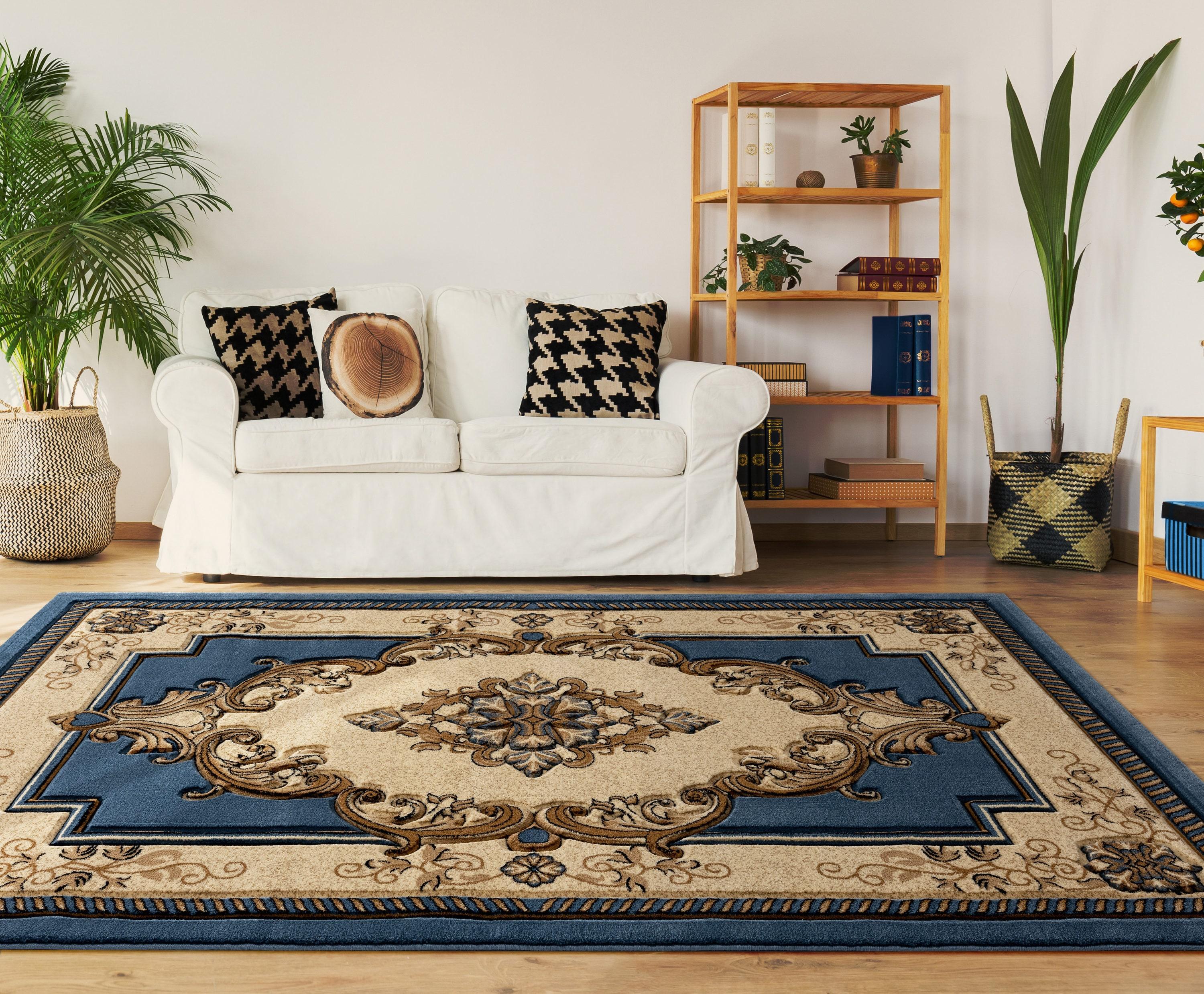 United Weavers Bristol Area Rug 2050 10560 Fallon Blue Curls Petals 2' 7" x  4' 2" Rectangle