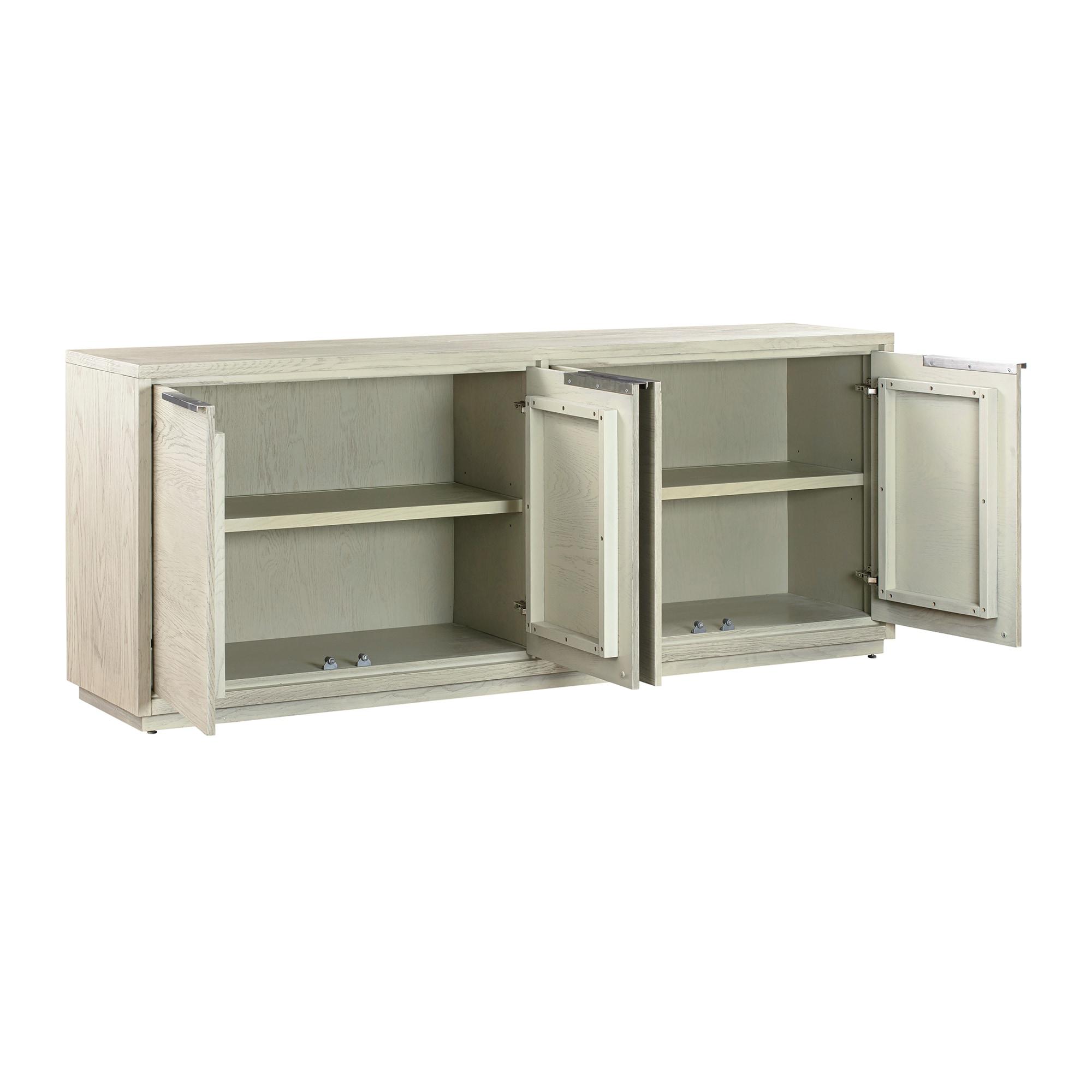 Abbey 4 Door Sideboard Buffet in Gray Oak Wood