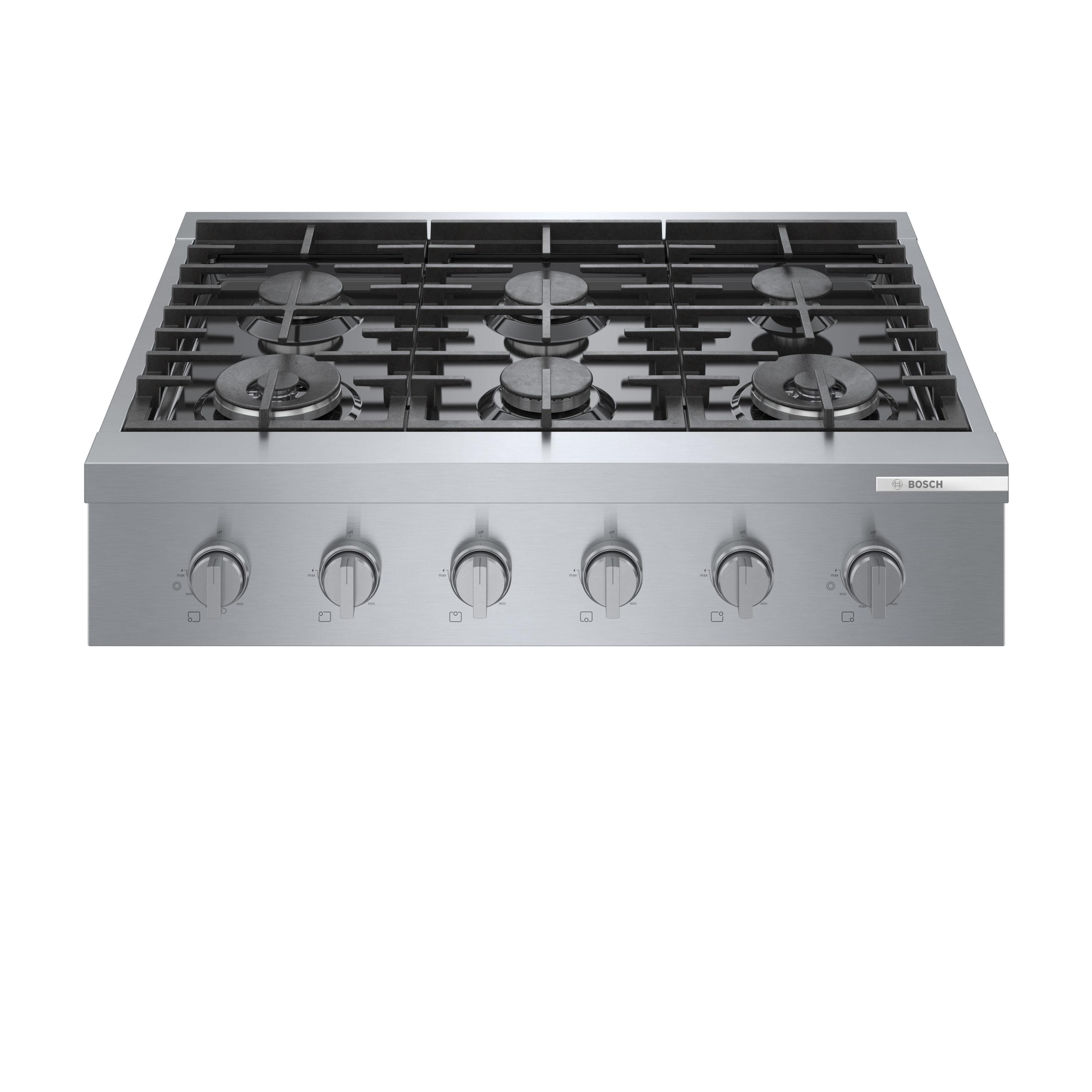 Bosch Rgm86uc 36" Wide 6 Burner Gas Rangetop - Stainless Steel
