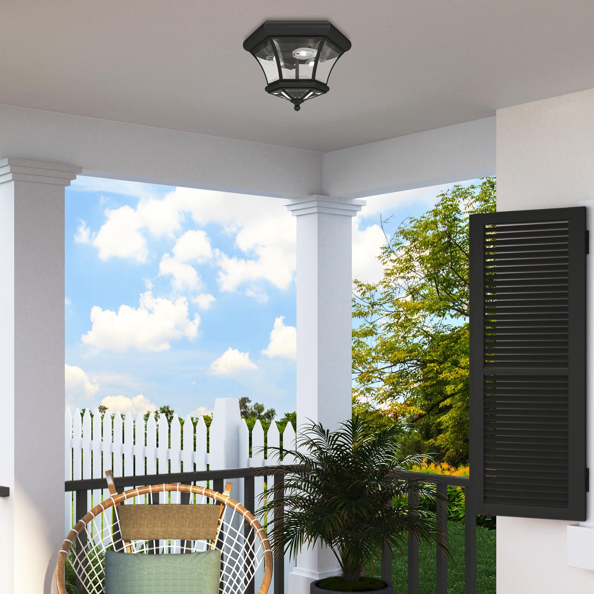 Livex Lighting Monterey/Georgetown 3 - Light Flush Mount in Black