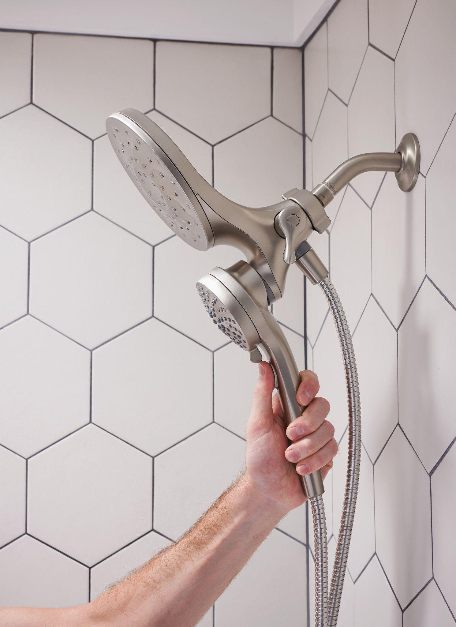 Moen Magnetix Engage 6.0 -Spray Spot Resist Brushed Nickel 6.75-in Round Handheld High Pressure Rain Shower Head 2.5 GPM