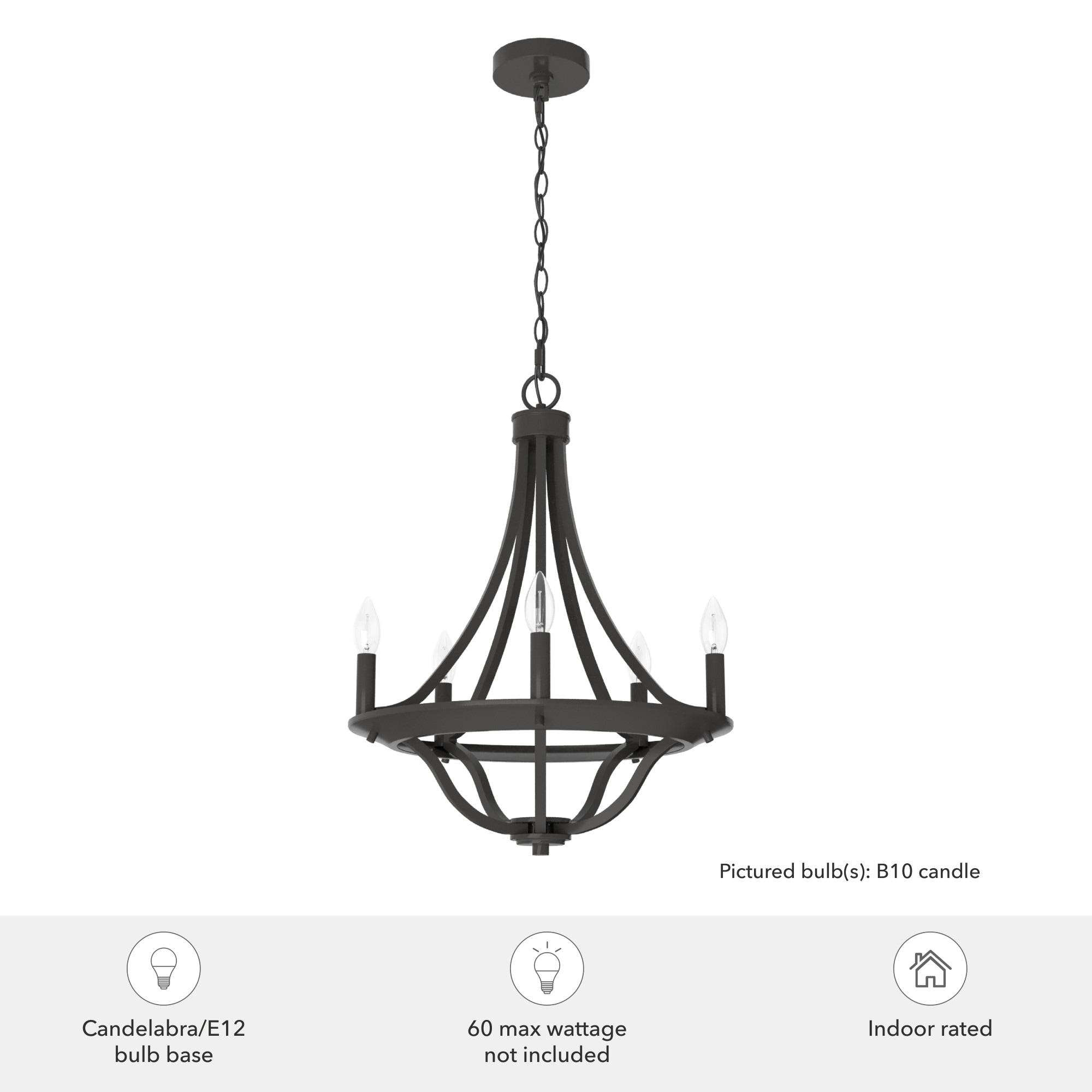 Perch Point 5 Light Candle Style Wagon Wheel Chandelier