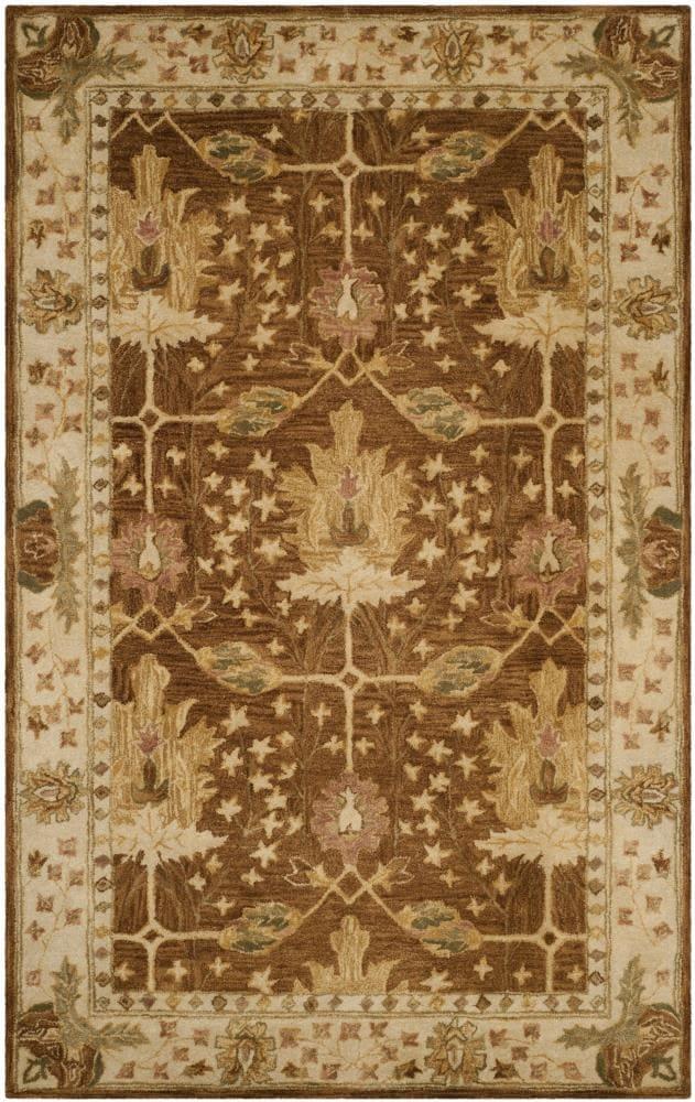 Antiquity AT840 Hand Tufted Indoor Area Rug - Brown/Beige - 6'x9' - Safavieh