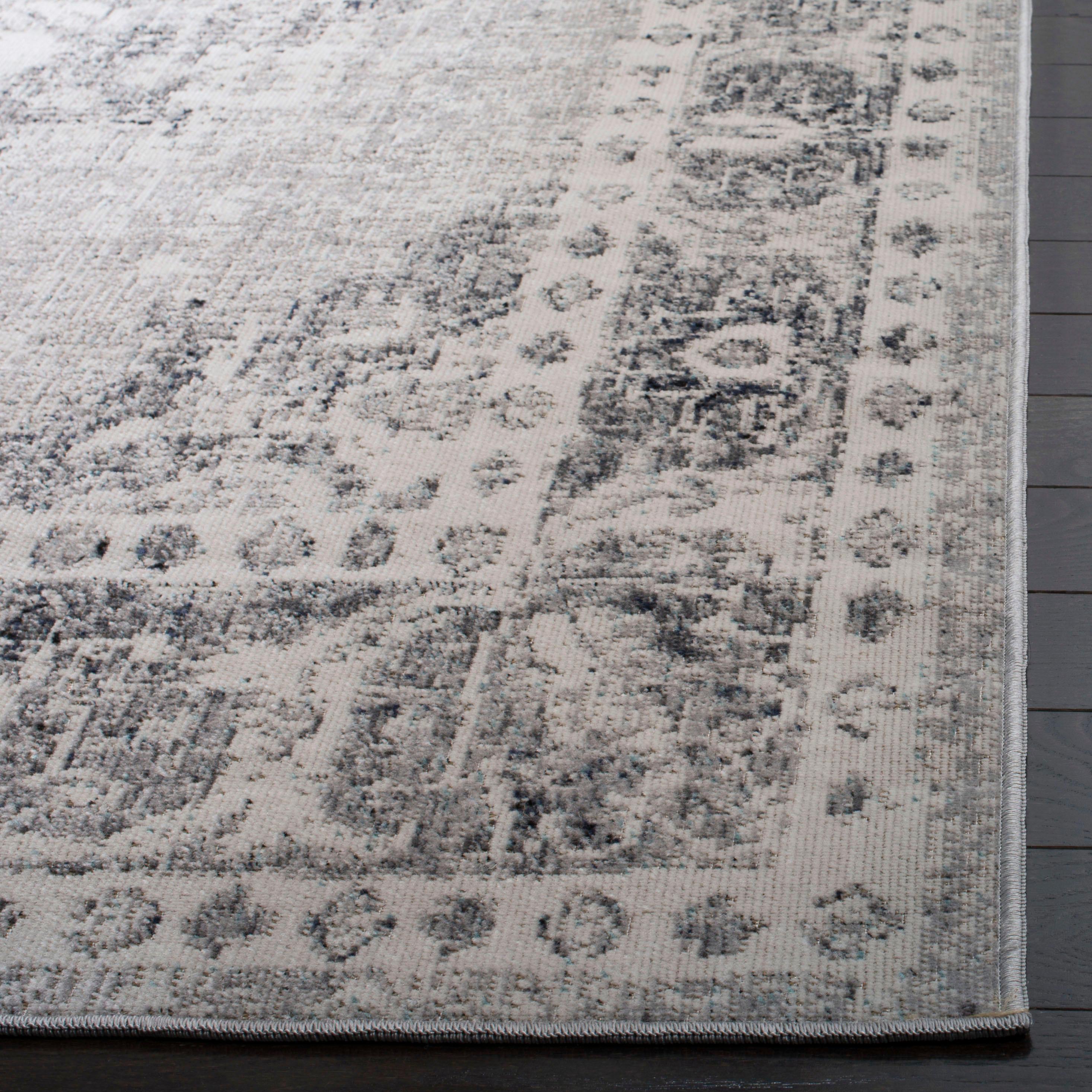Montage MTG308 Power Loomed Indoor/Outdoor Accent Rug - Grey/Ivory - 4'x6' - Safavieh