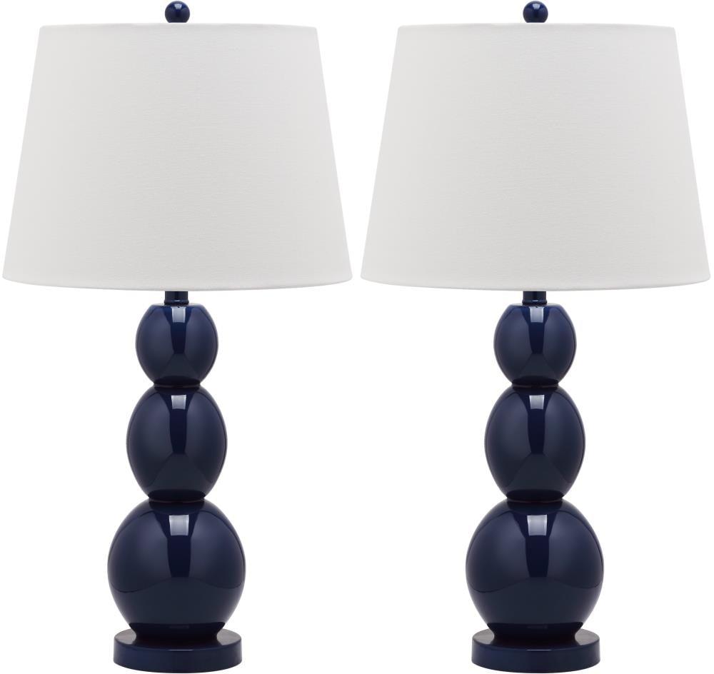 Jayne 3 Sphere Table Lamp (Set of 2) - Navy - Safavieh.