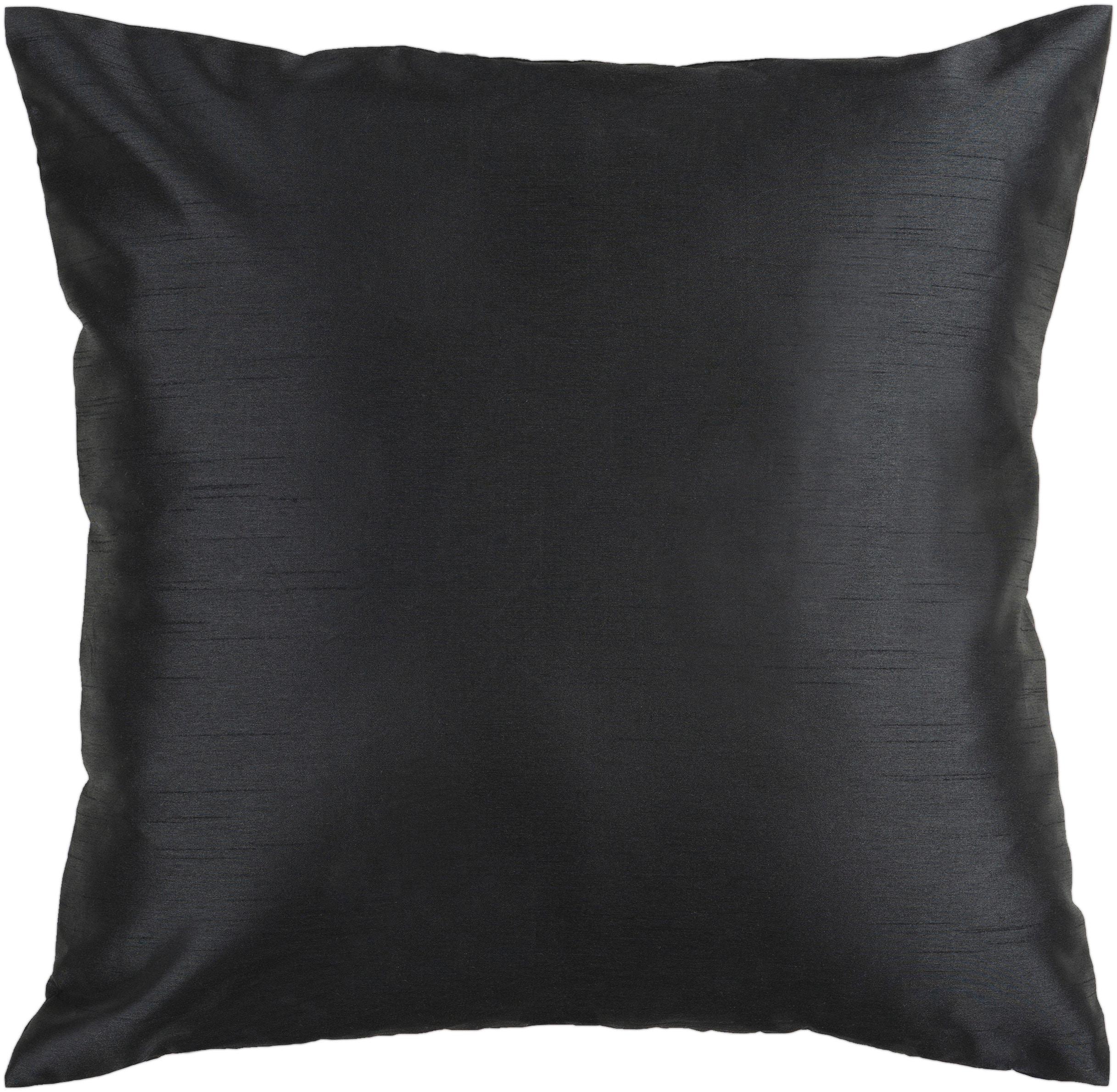 Surya Luxe 24" Square Black Wool Accent Pillow