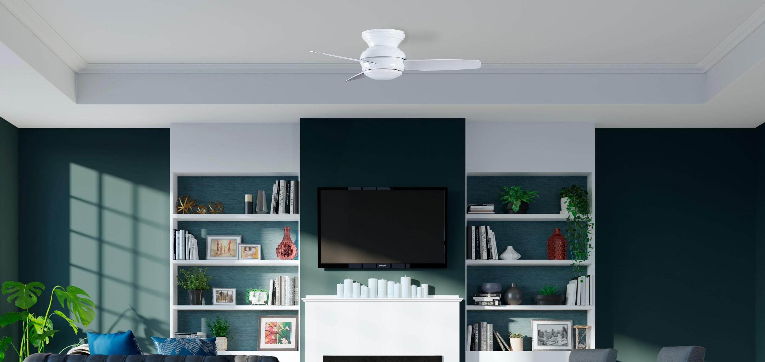 44" Minka Aire Vintage Hugger Outdoor Ceiling Fan with LED Light White Wet Rated for Patio Exterior House Porch Gazebo Garage Barn
