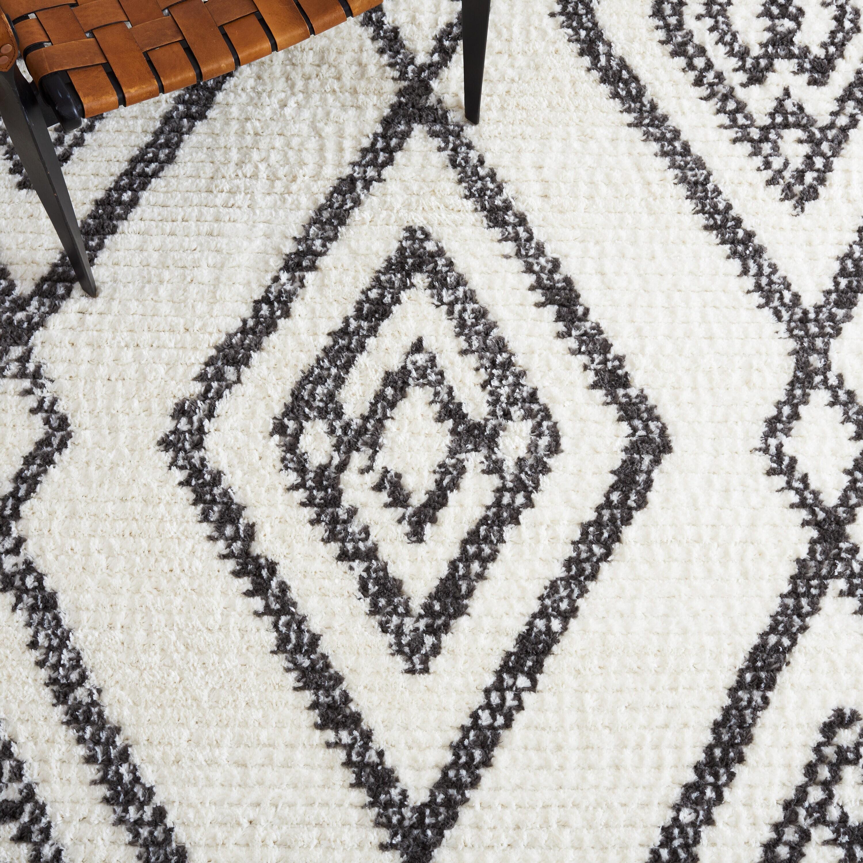 Marrakesh MRK304 Power Loomed Area Rug - Ivory/Dark Gray - 6'7"x6'7" - Safavieh.