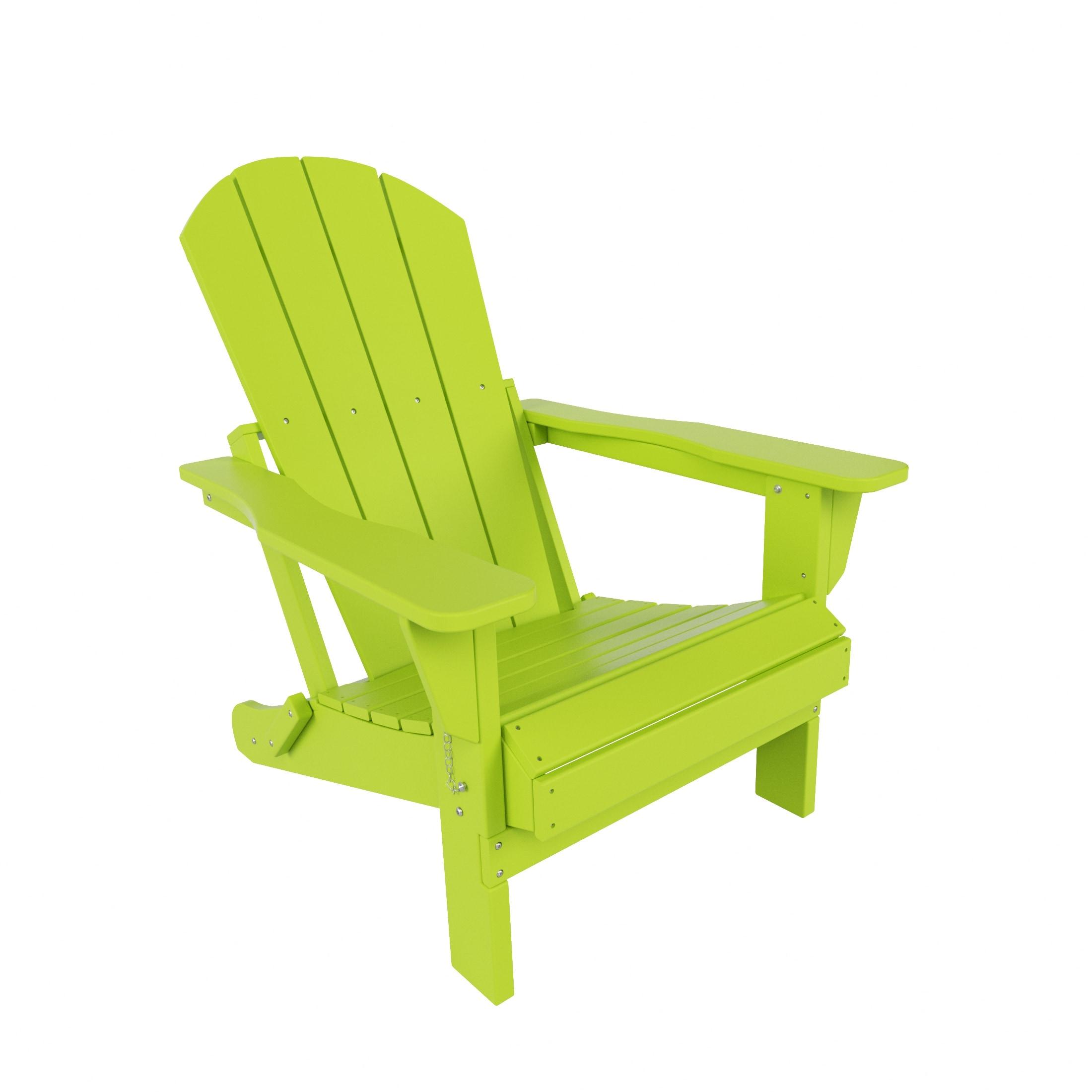 Lime Green HDPE Folding Adirondack Patio Chair