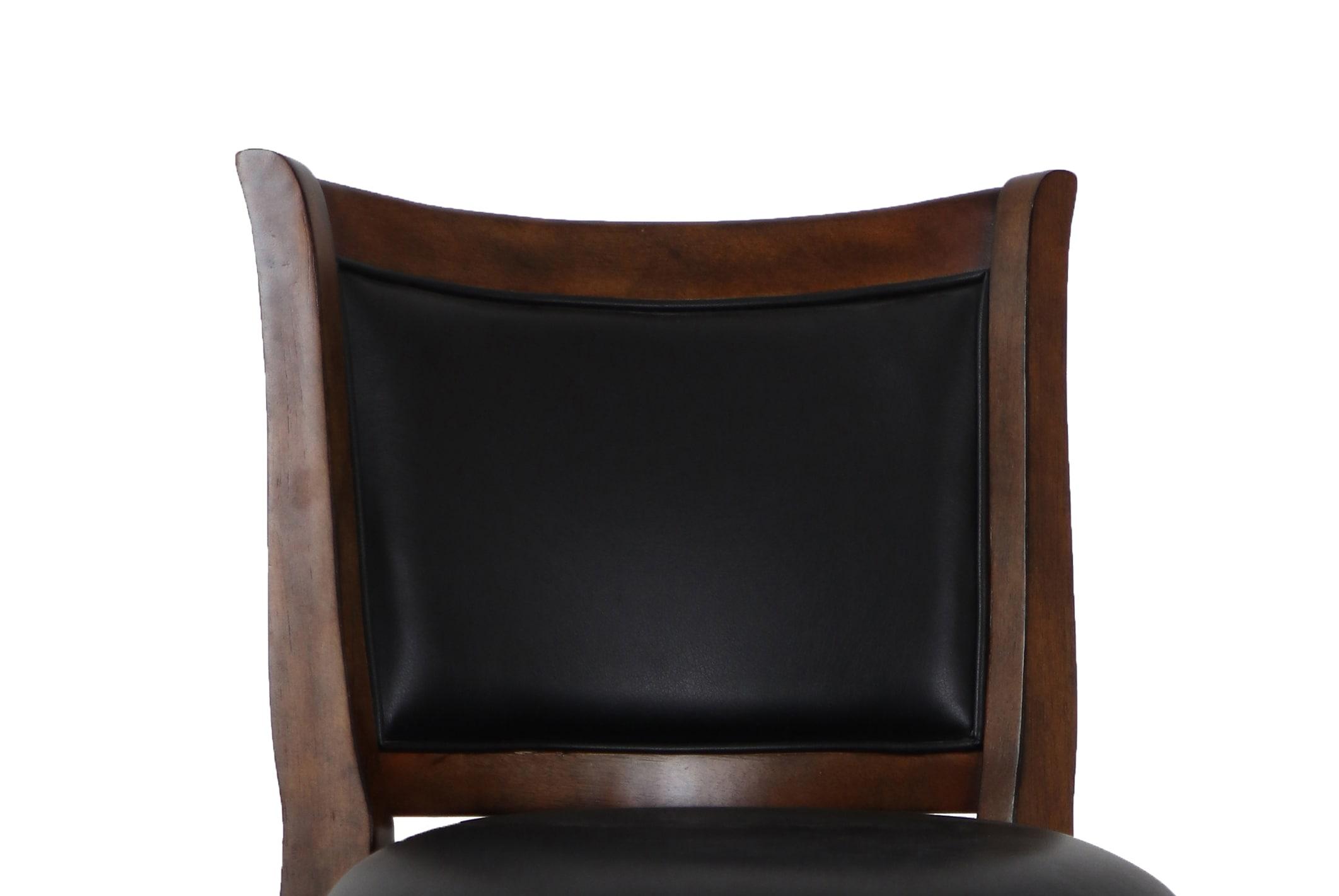 New Classic Furniture, Bristol Wood Swivel Bar Stool with PU Seat in Dark Brown, Brown