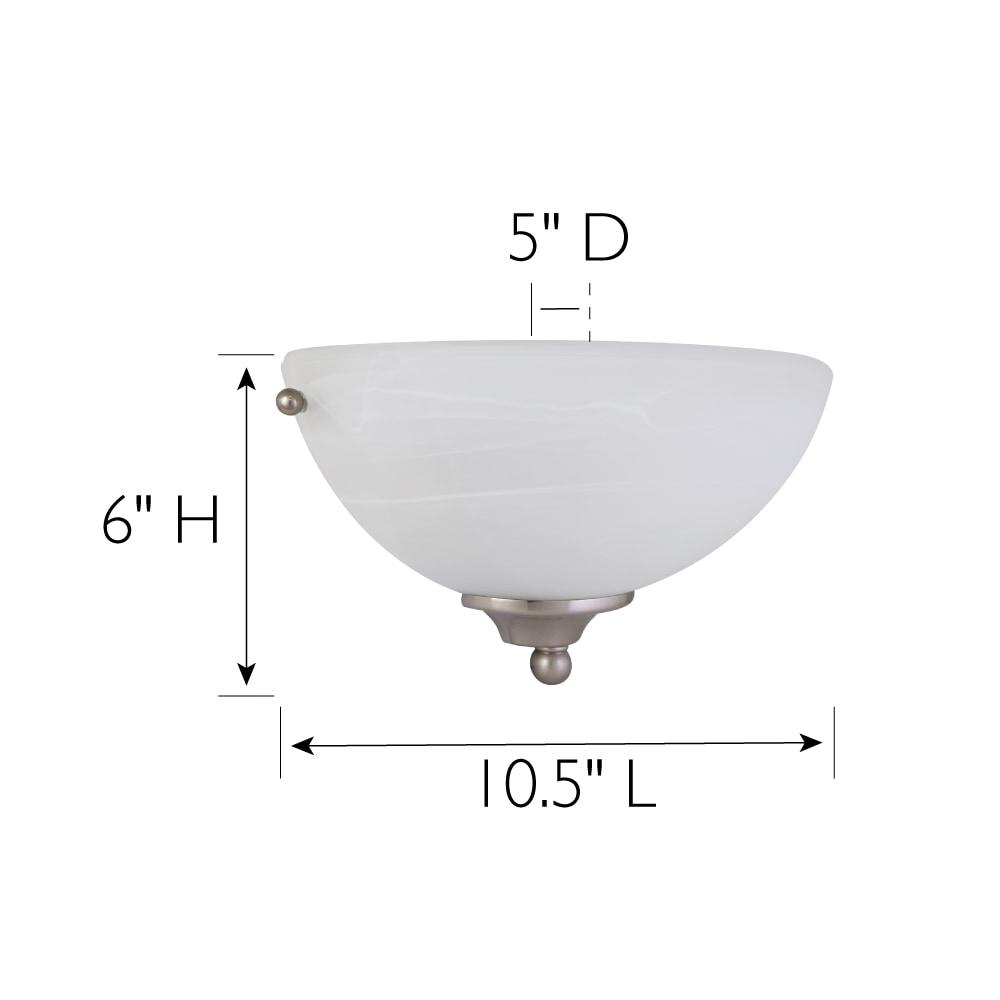 Design House 511584 Millbridge Traditional 1-Light Indoor Dimmable Wall Sconce with Alabaster Glass for Bathroom Hallway Foyer, Satin Nickel Finish