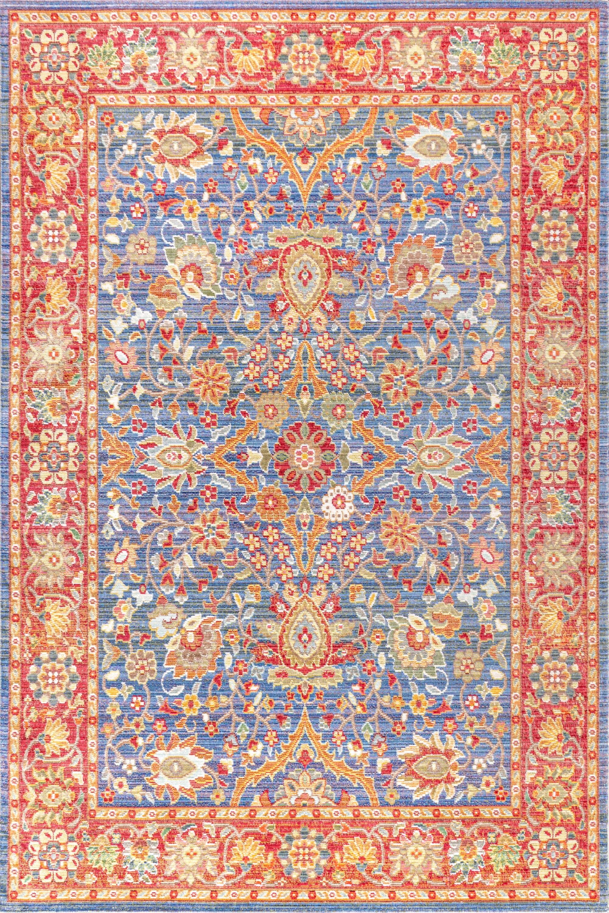 5'x8' Irving Persian Area Rug, Plum/Terracotta - JONATHAN Y