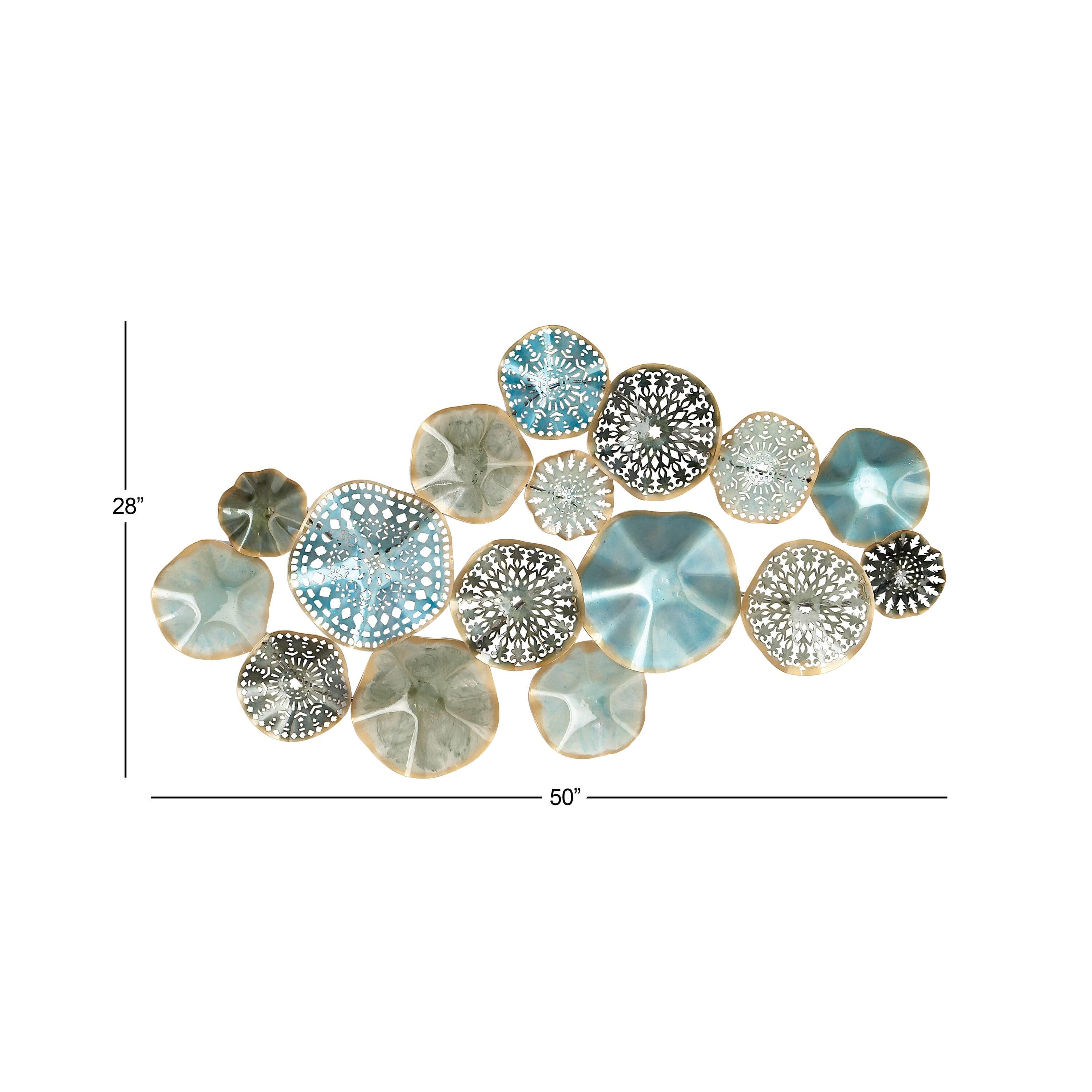 DecMode Multi Colored Metal 3D Overlapping Discs Plate Wall Decor