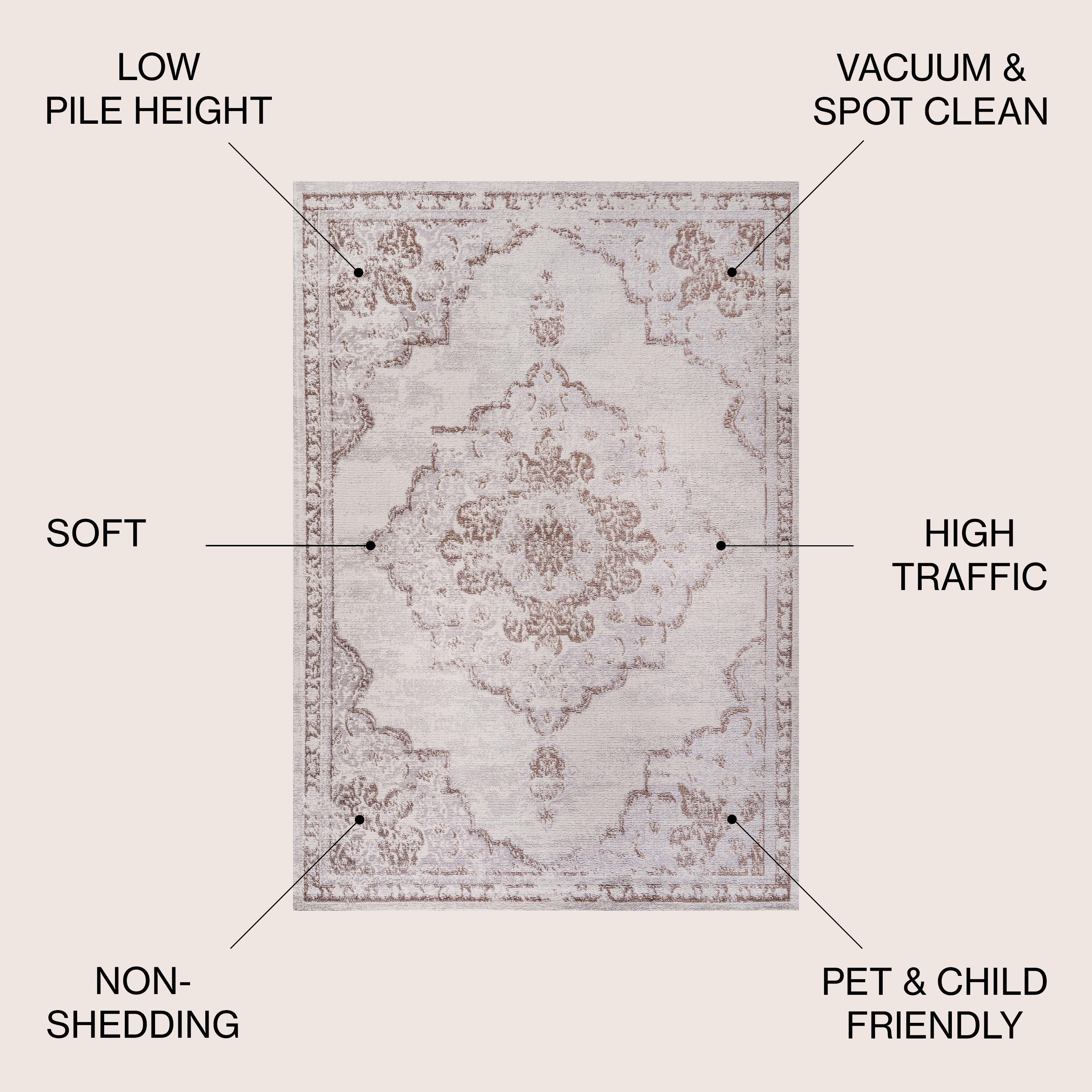 8'x10' Alhambra Ornate Medallion Modern Area Rug, Cream/Red - JONATHAN Y