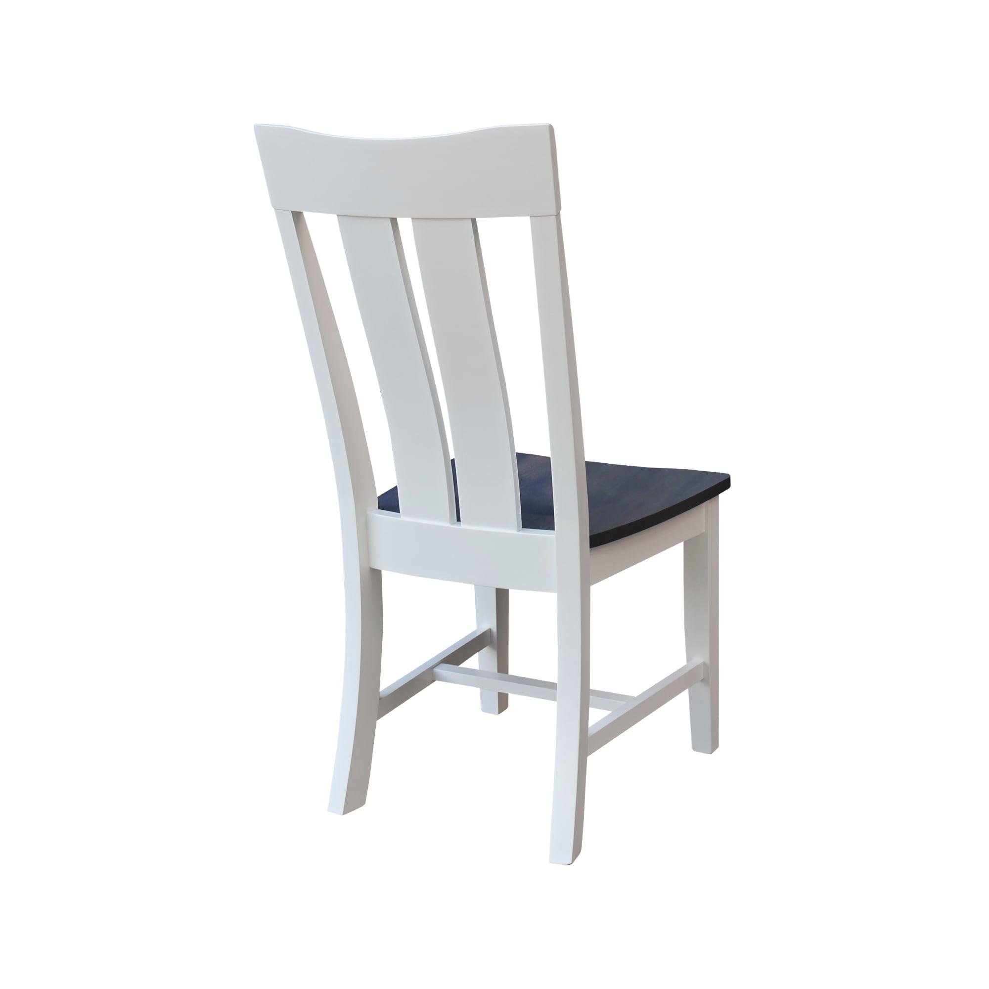 International Concepts Ava Solid Wood Dining Side Chair in White (Set of 2)