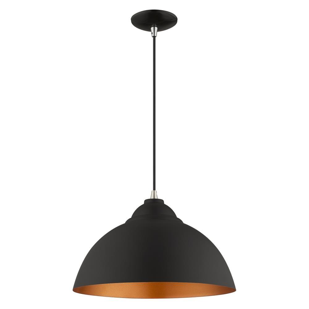 Livex Lighting Metal Shade 1 - Light Chandelier in  Black