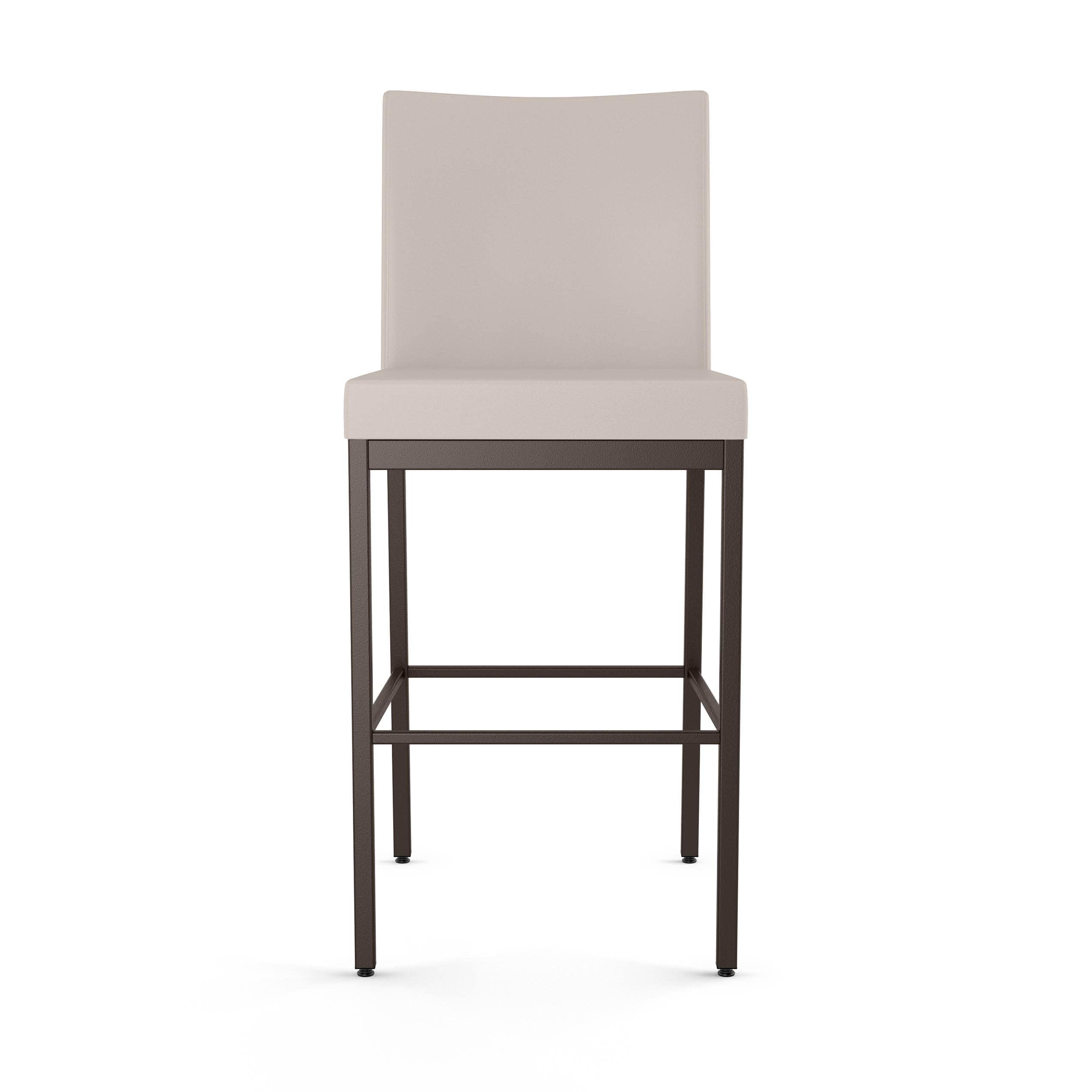 Amisco Perry Plus 26 In. Counter Stool - Cream Faux Leather / Metallic Grey Metal