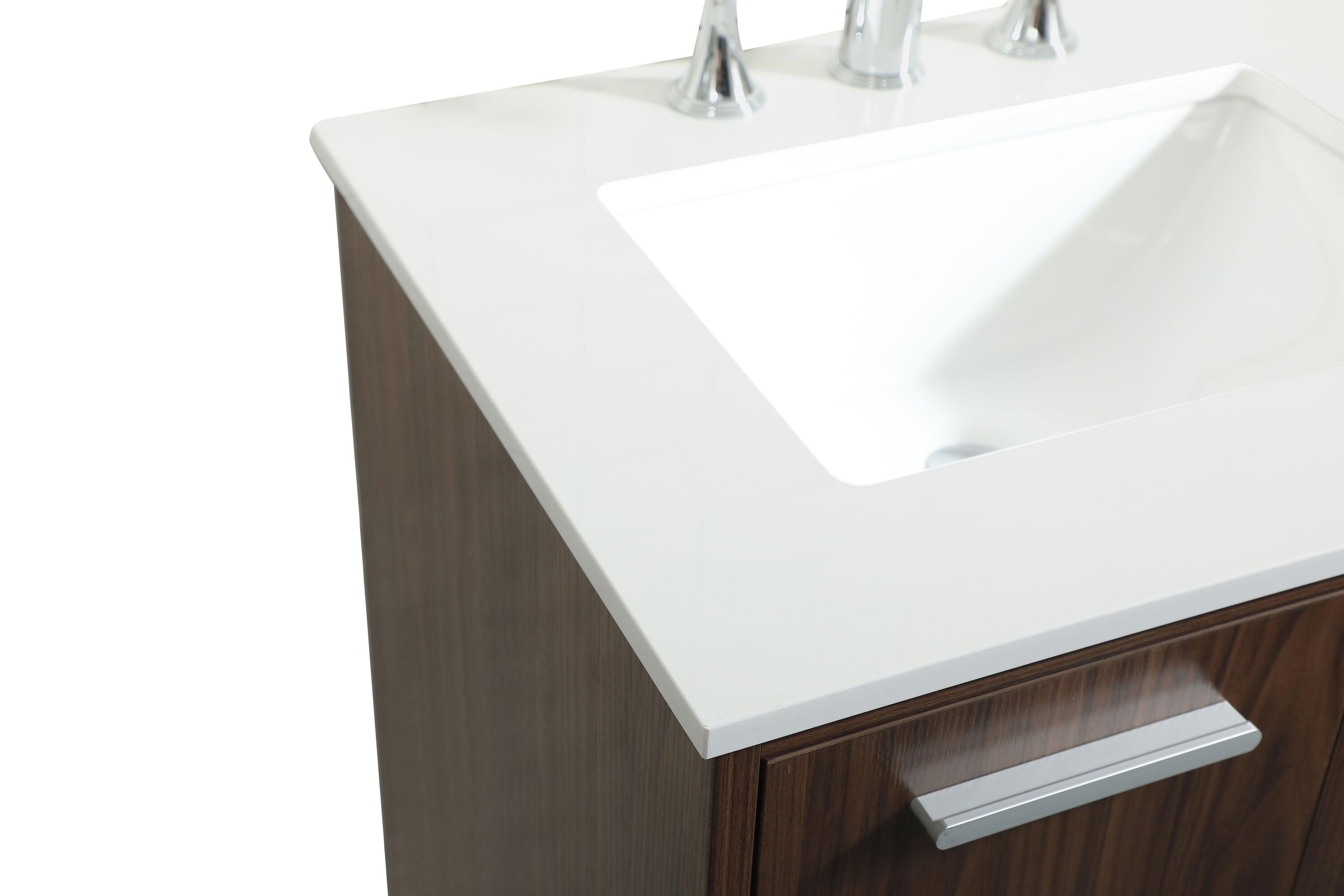 Baldwin 24'' Single Bathroom Vanity with Engineered Marble Top