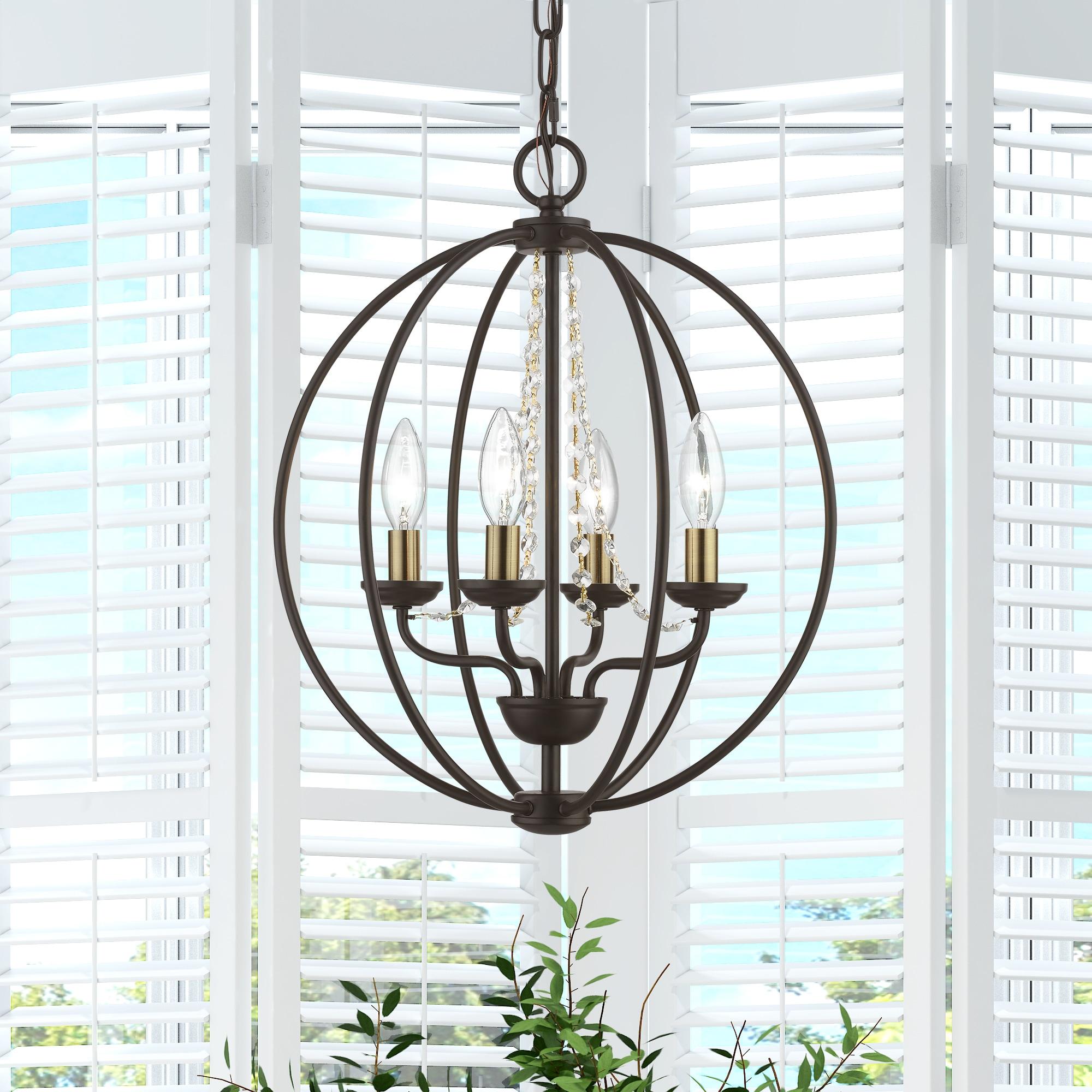 Livex Lighting Arabella 4 - Light Chandelier in  Bronze/Antique Brass